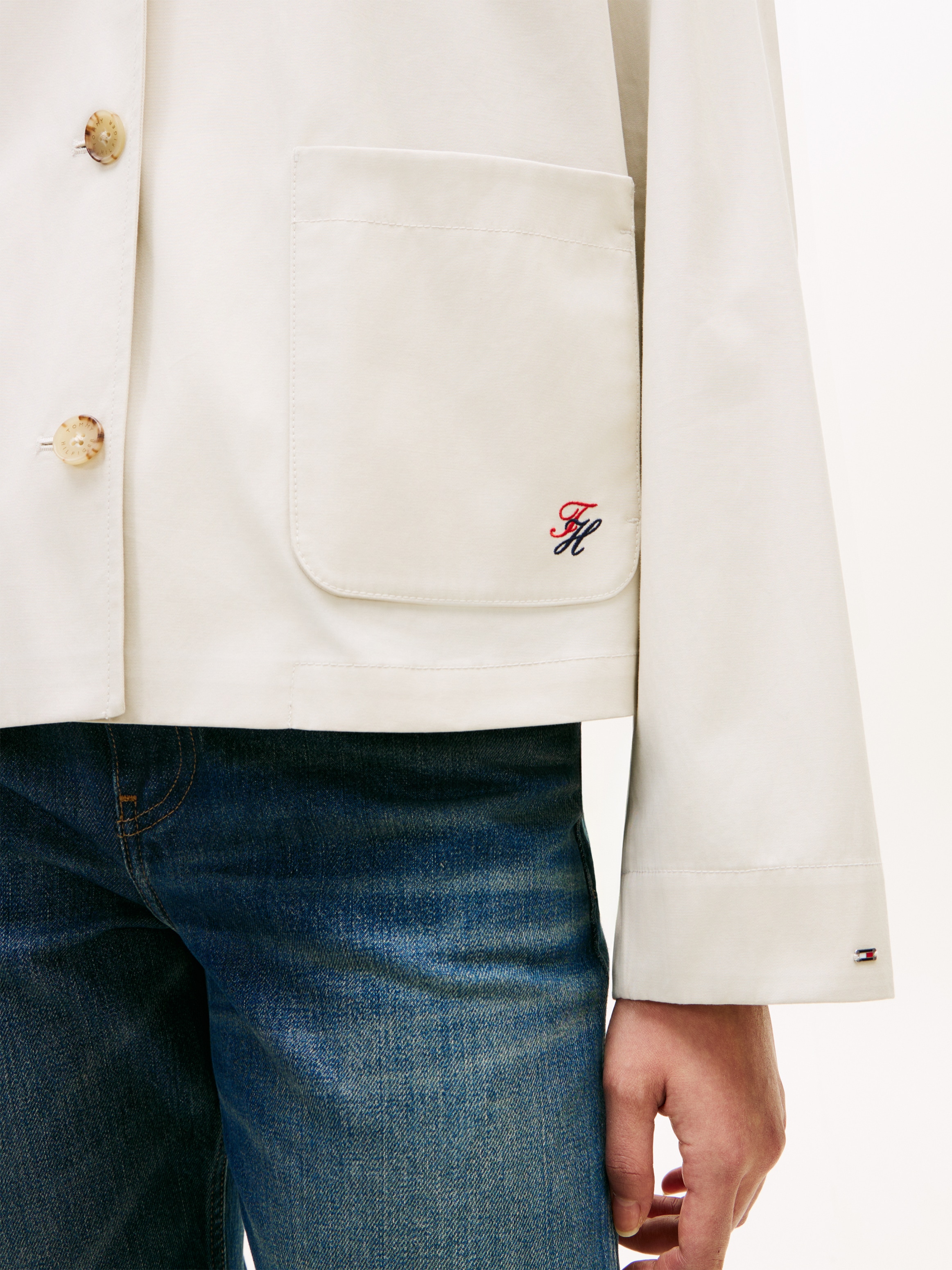 Tommy Hilfiger Kurzjacke »COTTON SHORT JACKET« mit aufgesetzten Brusttaschen