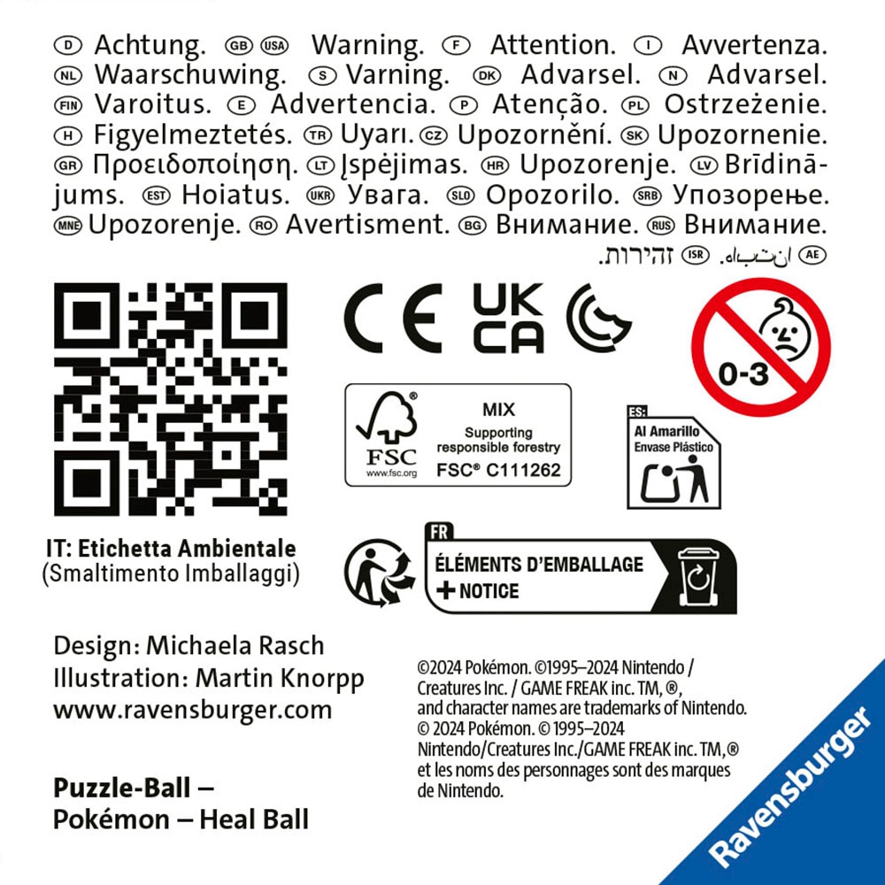 Ravensburger 3D-Puzzle »Puzzle-Ball Pokémon Heilball«, Made in Europe