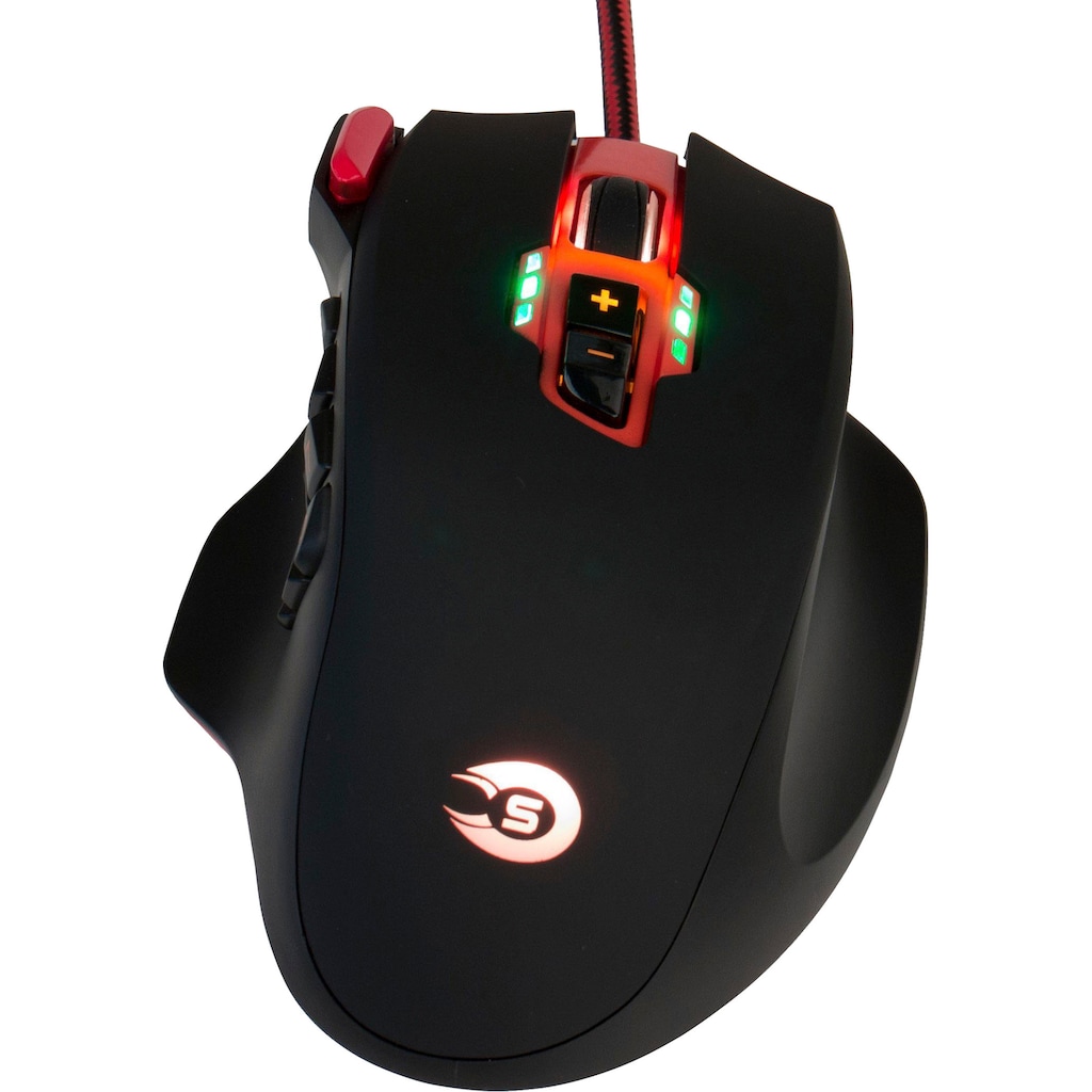 Hyrican Gaming-Maus »ST-GM975«, kabelgebunden, für MMORPG, 19 Tasten, 16400 dpi, 3,3g Gewichte