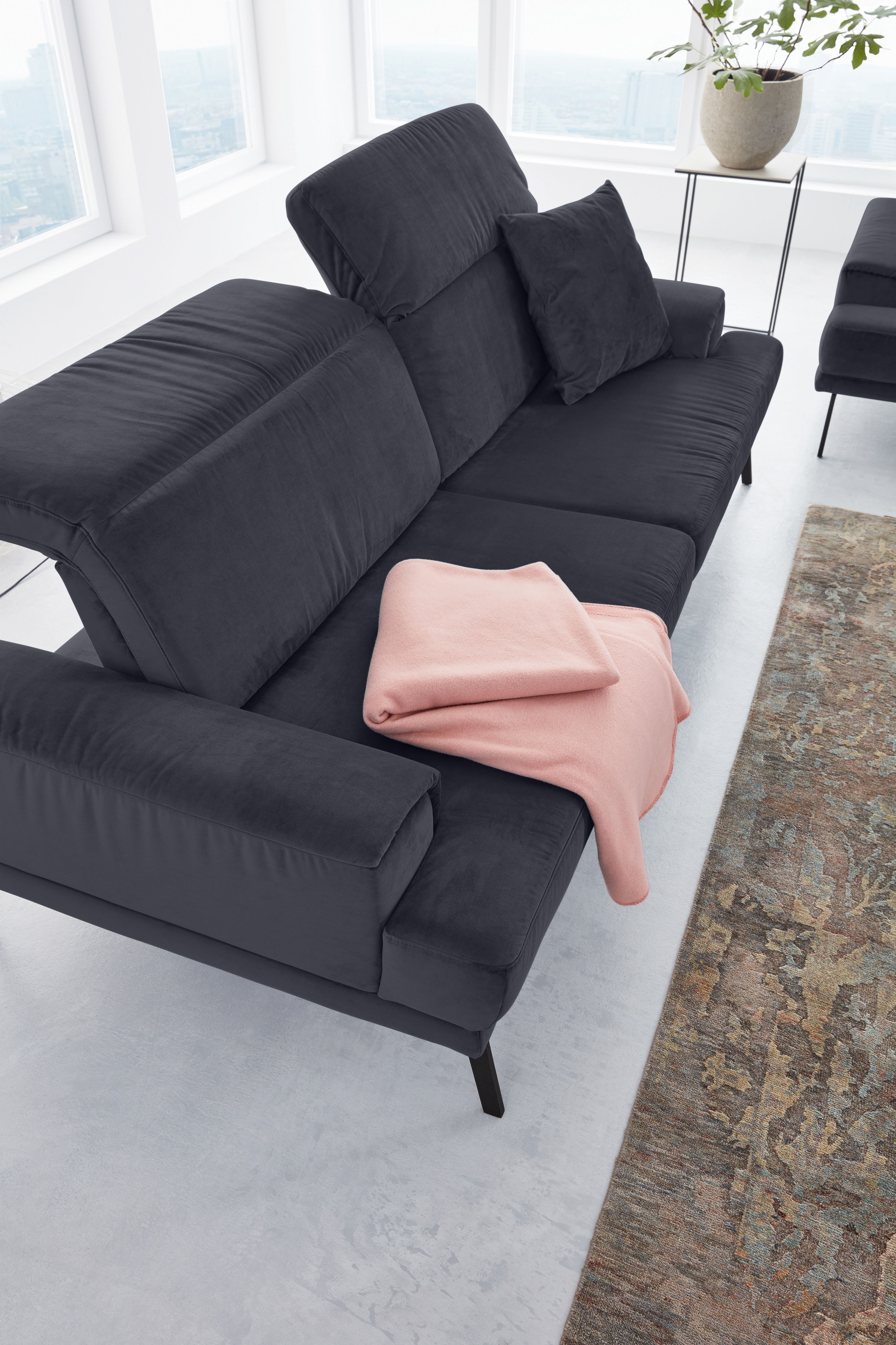 Musterring 2-Sitzer »MR 4580«, inkl. Kopf- und Sitztiefenverstellung, Fuß schwarz, B198 x T103 cm
