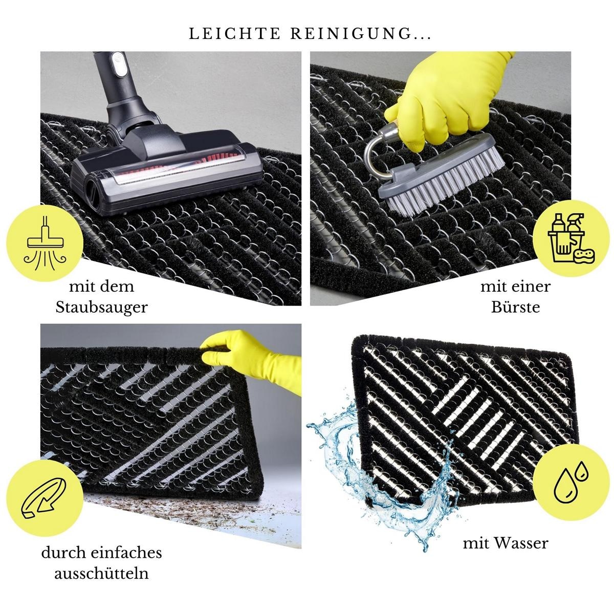 HANSE Home Fußmatte »Grid Brushes Mat, Türmatte«, rechteckig, 33 mm Höhe, Gitter, Robust, Bürsten, Innen, Außen, Schmutzabtreter, Wetterfest