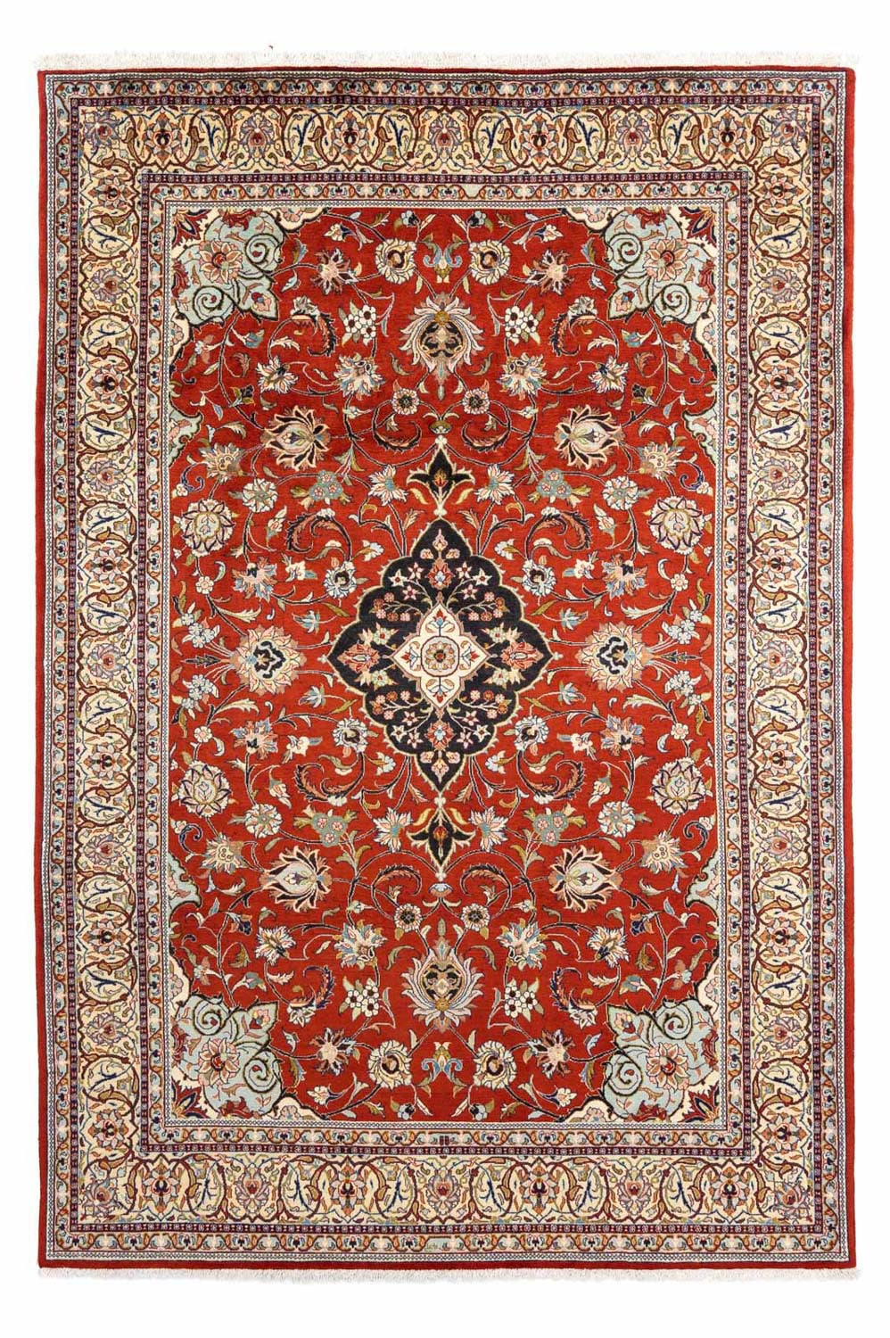 morgenland Wollteppich »Kaschmar Blumenmuster Beige 295 x 195 cm«, rechteck günstig online kaufen