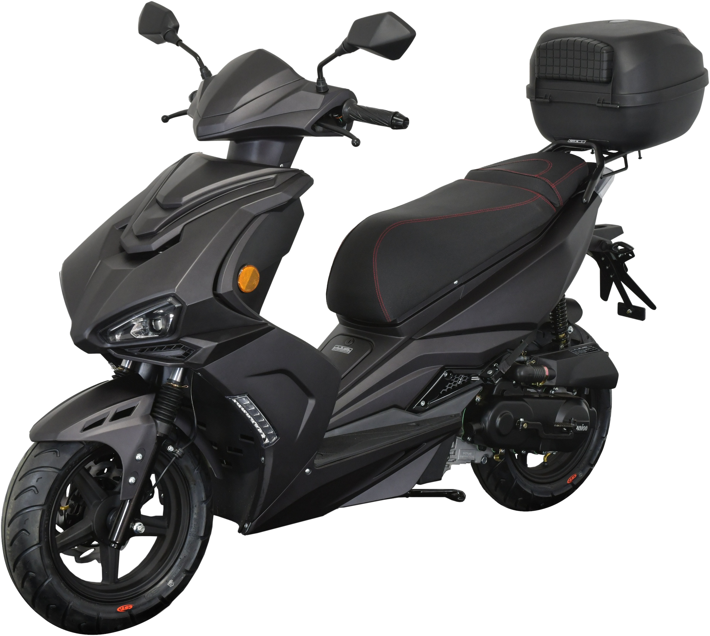GT UNION Motorroller »Striker 45«, 49,5 cm³, 45 km/h, Euro 5, 3 PS, (Set, mit Topcase), Luftgekühlter Motor