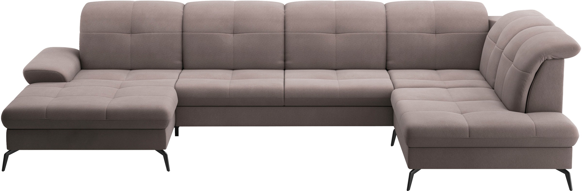 sit&more Wohnlandschaft »Amica, U-Form, inkl. Sitztiefenverstellung und Armteilverstellung«, wahlweise mit Kopfteilverstellung, Bettfunktion und Bettkasten