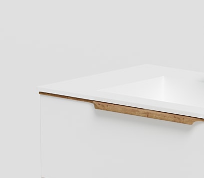 welltime Waschtisch »Amber«, mit CORIAN-Acrylstein Waschbecken, massive Eichendetails