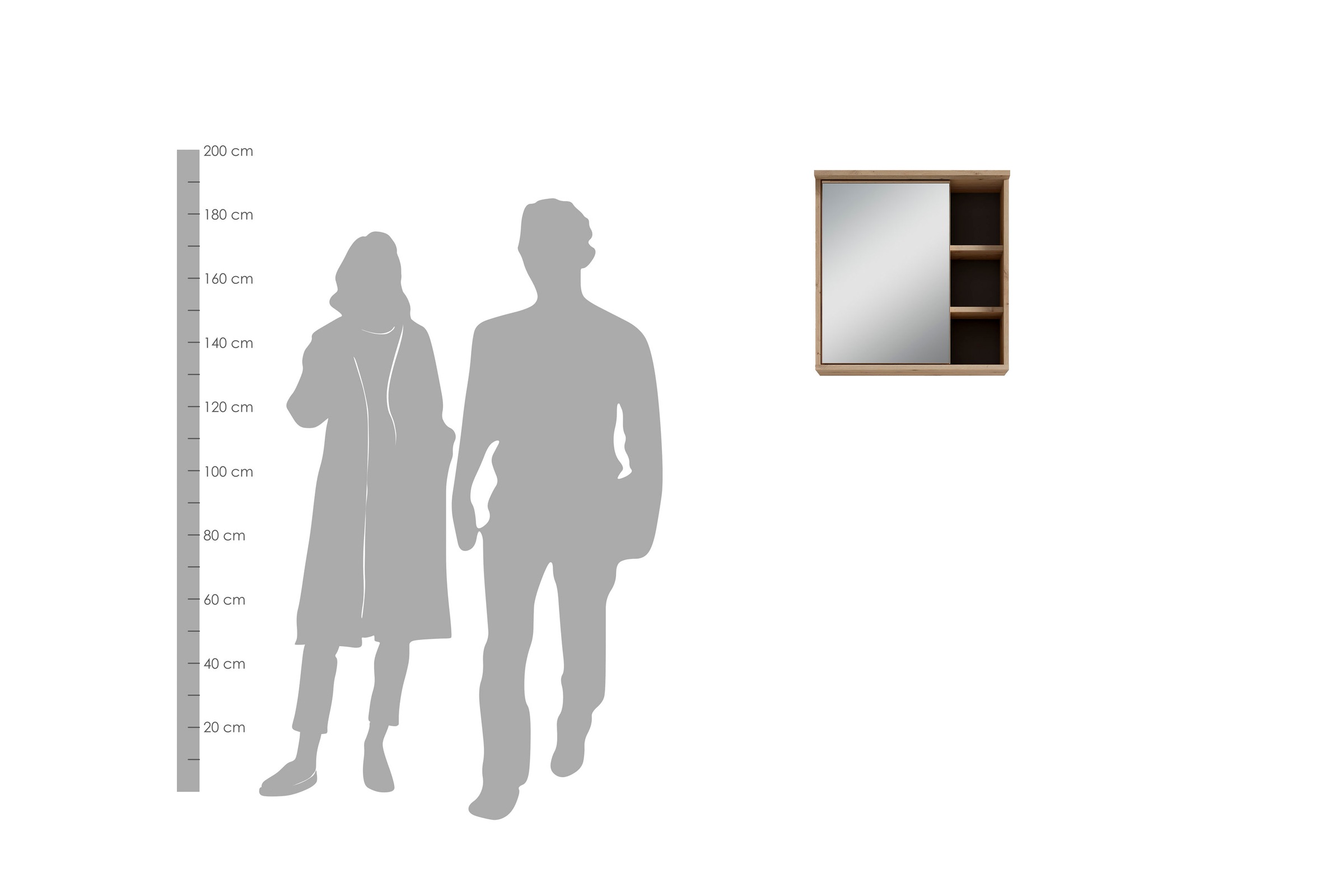 byLIVING Spiegelschrank »Wellness«, (1 St.), 60cm Badschrank mit LED-Leuchte, großem Spiegel und viel Stauraum