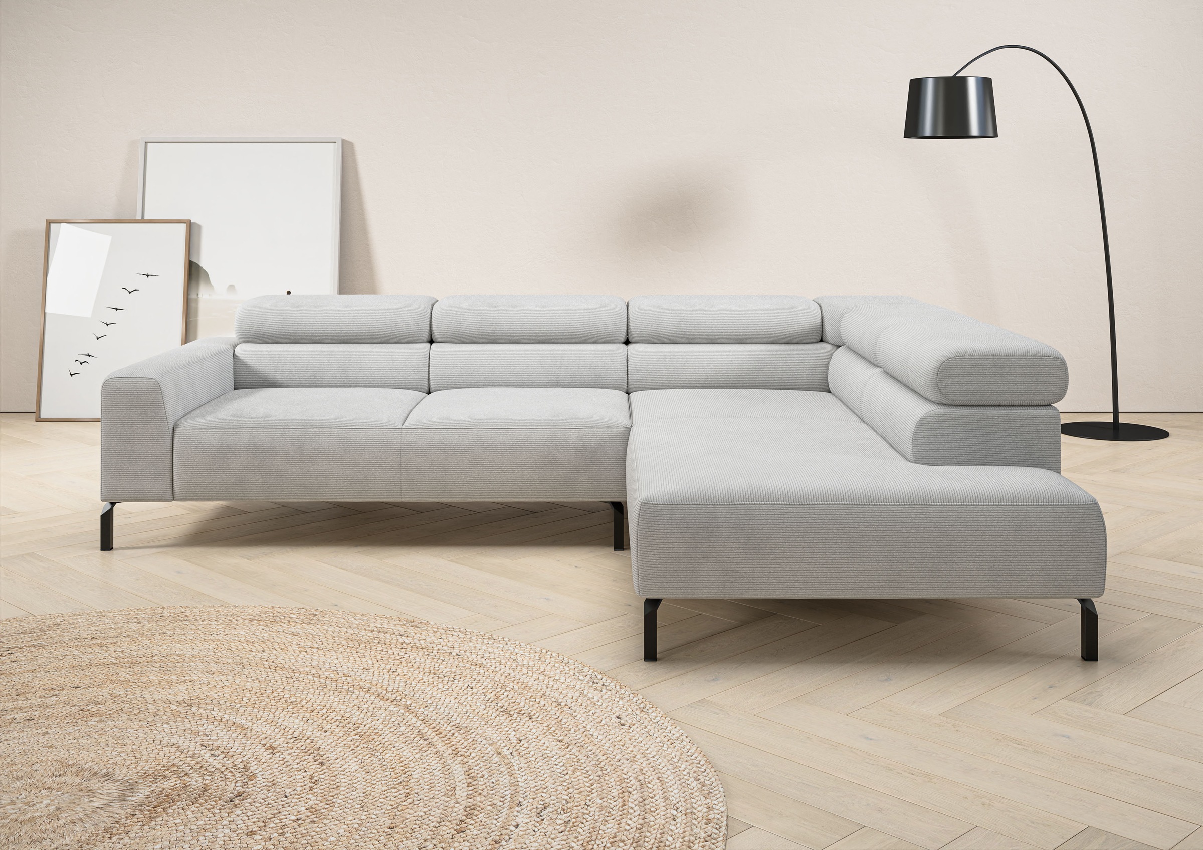 Places of Style Ecksofa »Antonelli, L-Form, inkl. Kopfteilverstellung, Brei günstig online kaufen
