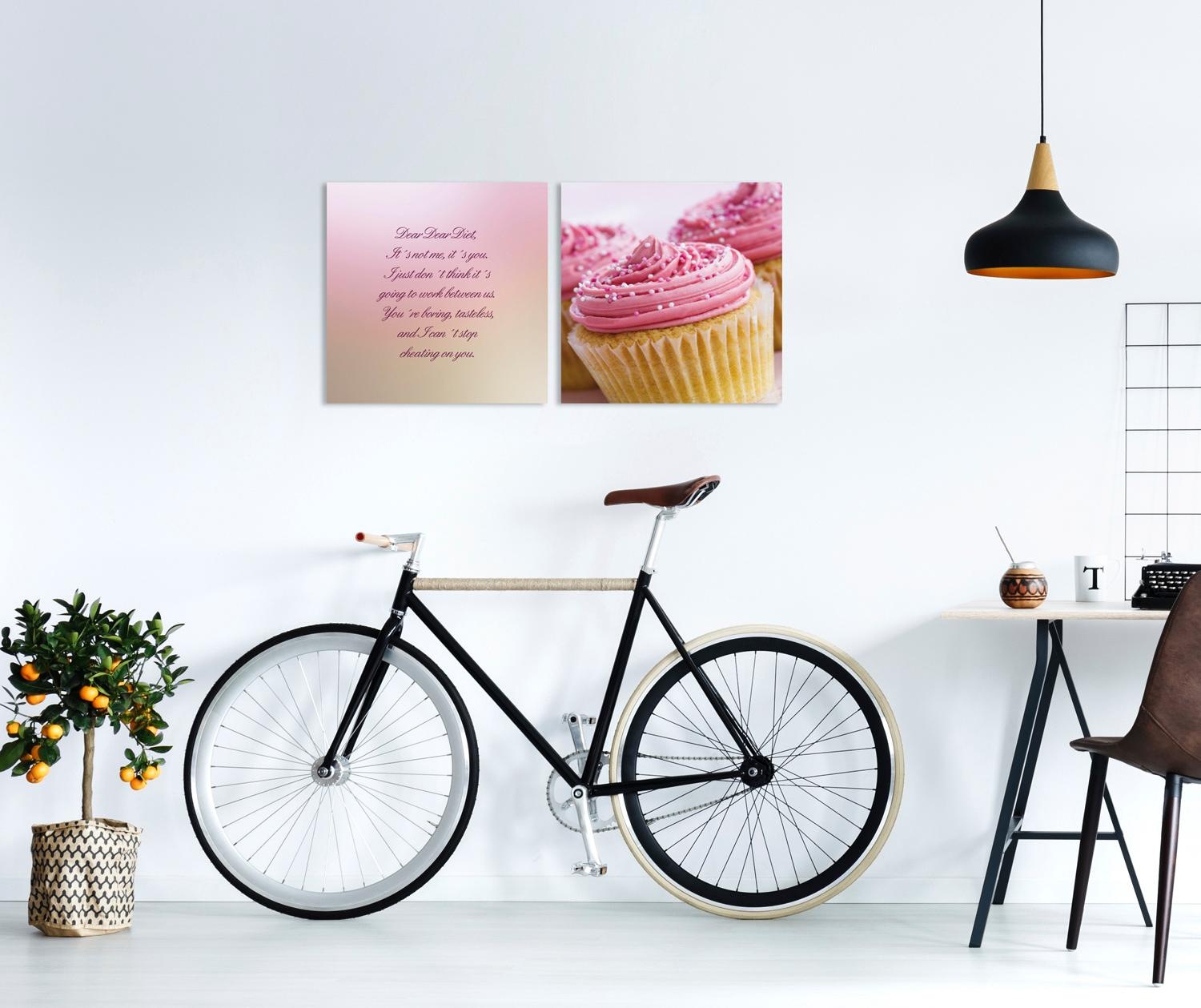 queence Leinwandbild »Cupcakes«, Foto-Essen-Kunst-Modern-Sprüche-Sprüche & günstig online kaufen