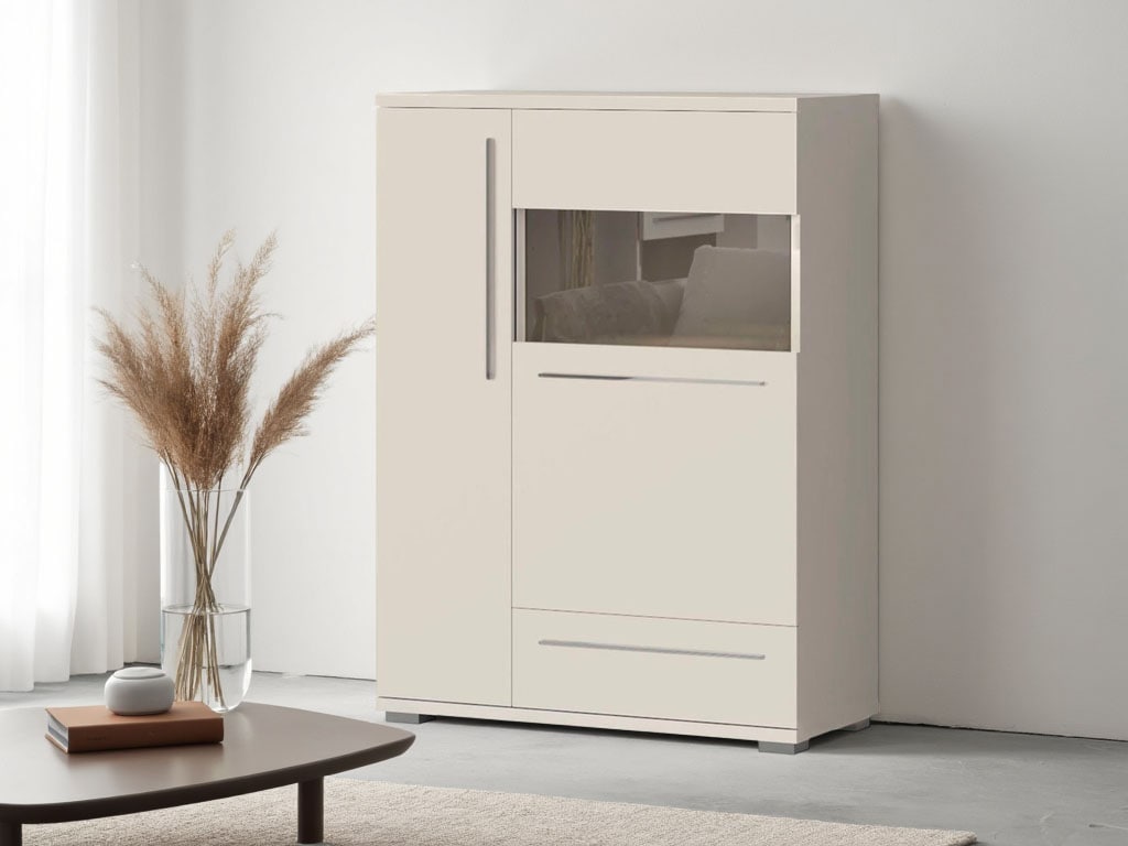 Places of Style Highboard »Piano Vitrine«, UV lackiert, Soft-Close Funktion