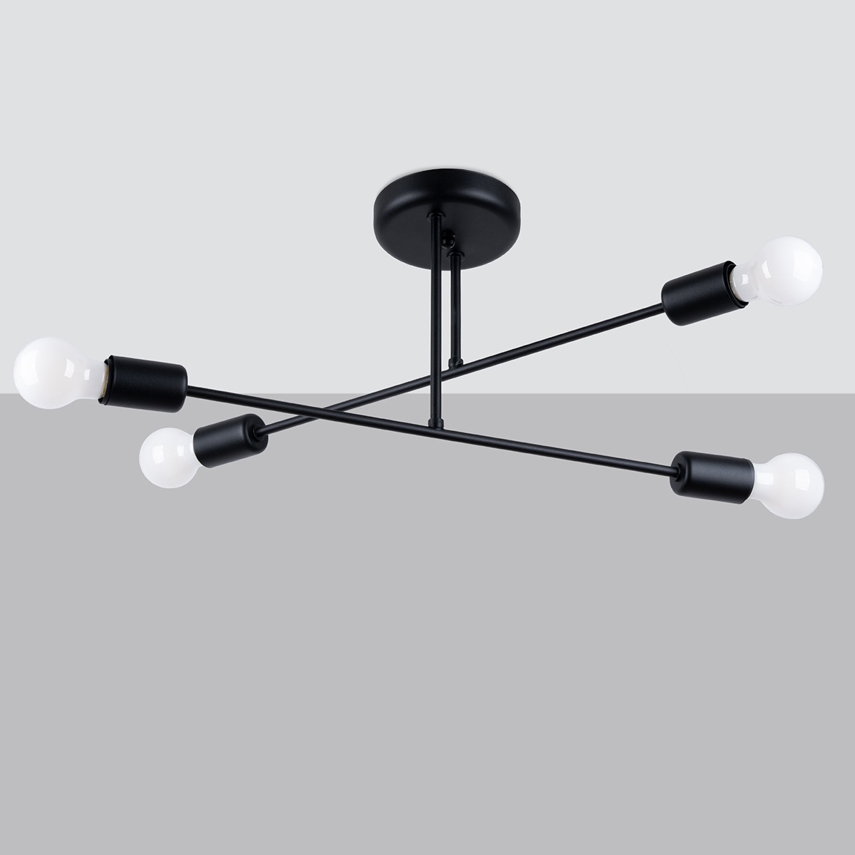 SOLLUX lighting Deckenleuchte »Kronleuchter NORAH 4 schwarz«, 4 flammig, Le günstig online kaufen