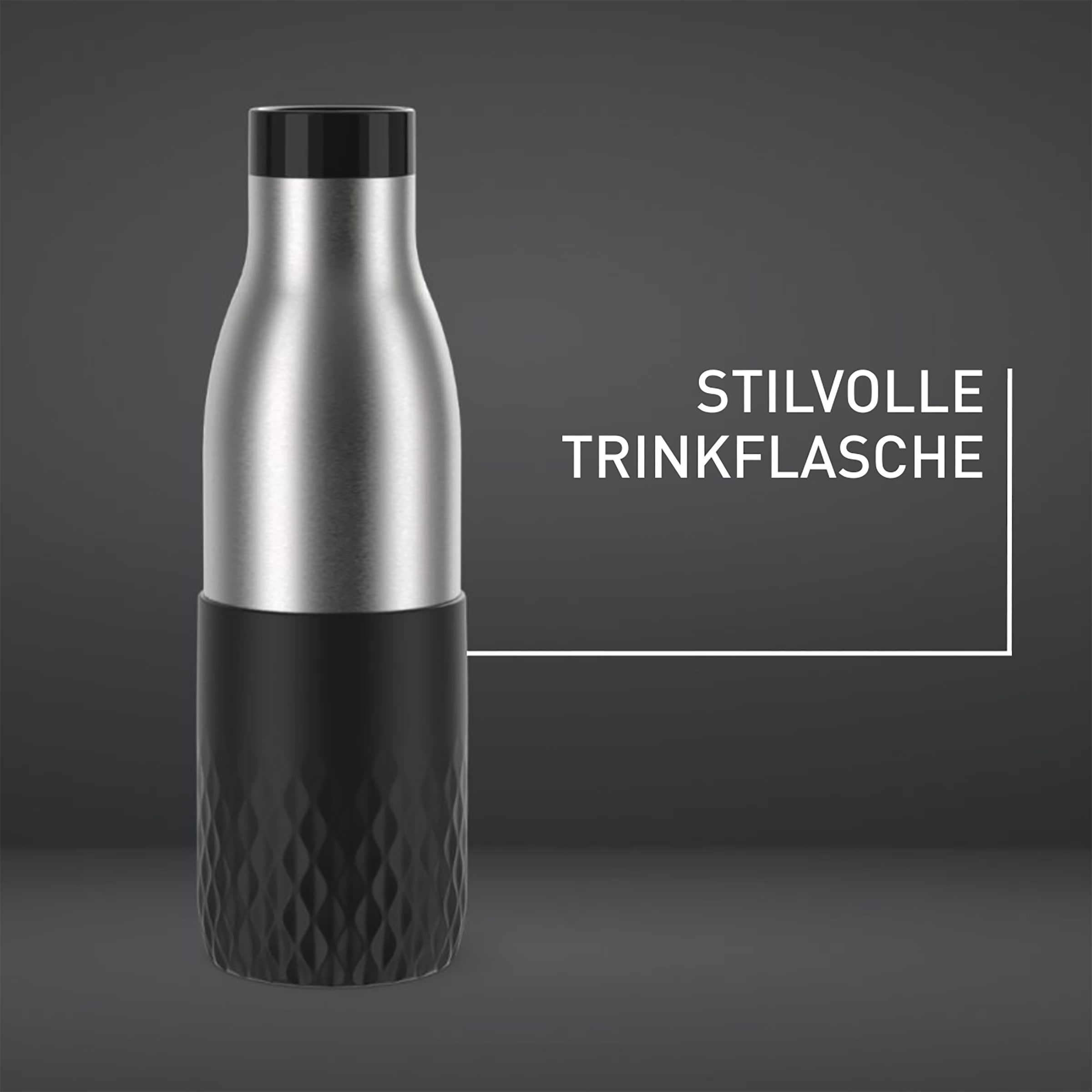 Emsa Trinkflasche »Bludrop Sleeve«, nachhaltig, Silikon-Manschette, 12h heiß, 24h kalt, 360° Trinkgenuss
