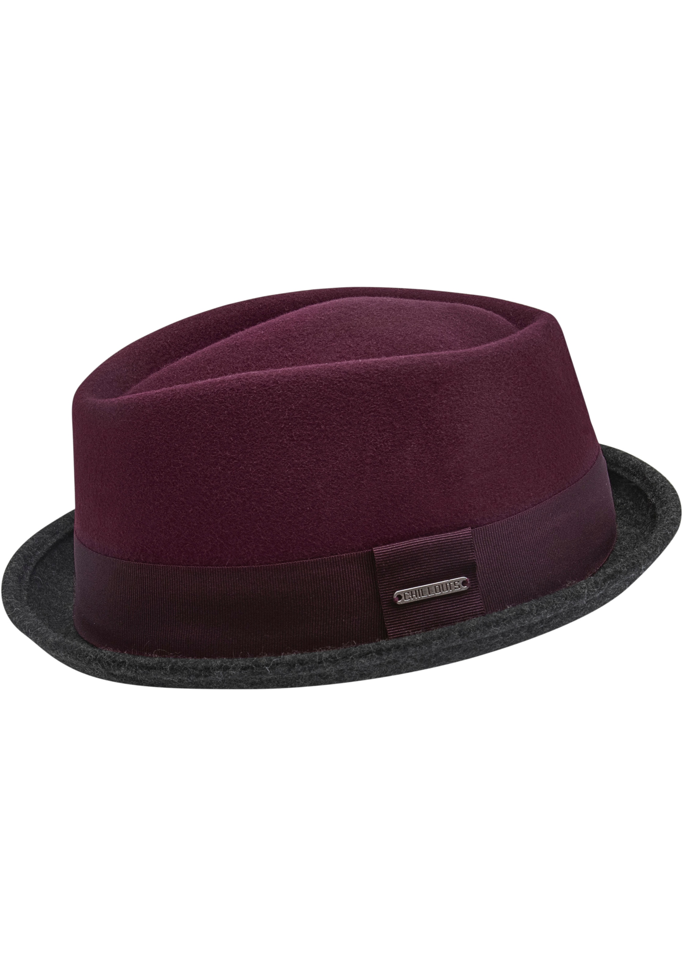 CHILLOUTS Filzhut »Neal Hat« Herrenhut mit Stoffband bordeaux grey