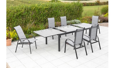 MERXX Garten-Essgruppe »Marini«, (7 tlg.), 6 Klappsessel mit ausziehbarem Tisch kaufen