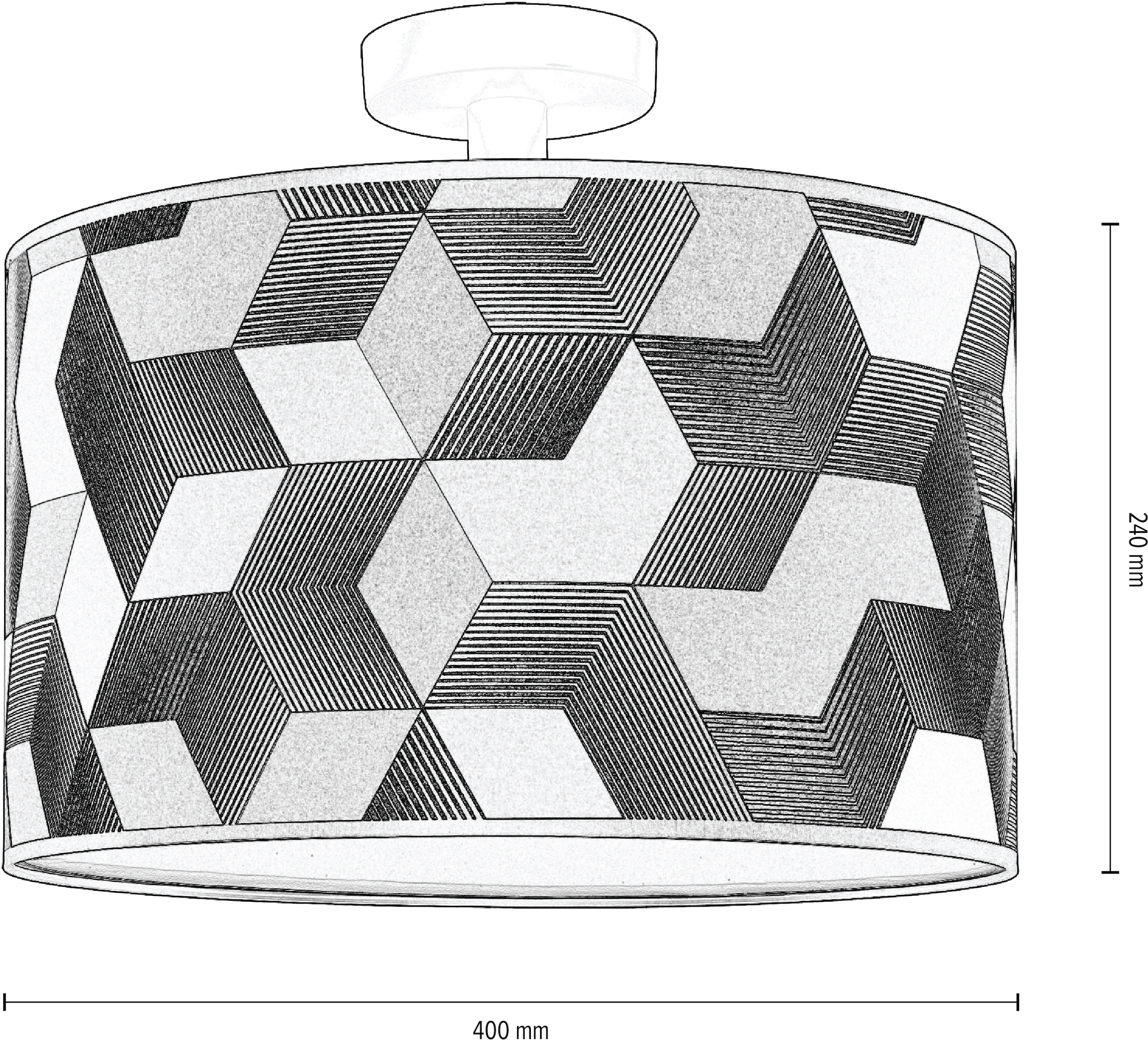 BRITOP LIGHTING Deckenleuchte »ESPACIO«, 1 flammig, Leuchtmittel E27 | ohne Leuchtmittel, Lampenschirm aus laminierter Tapete, Baldachin aus Metall