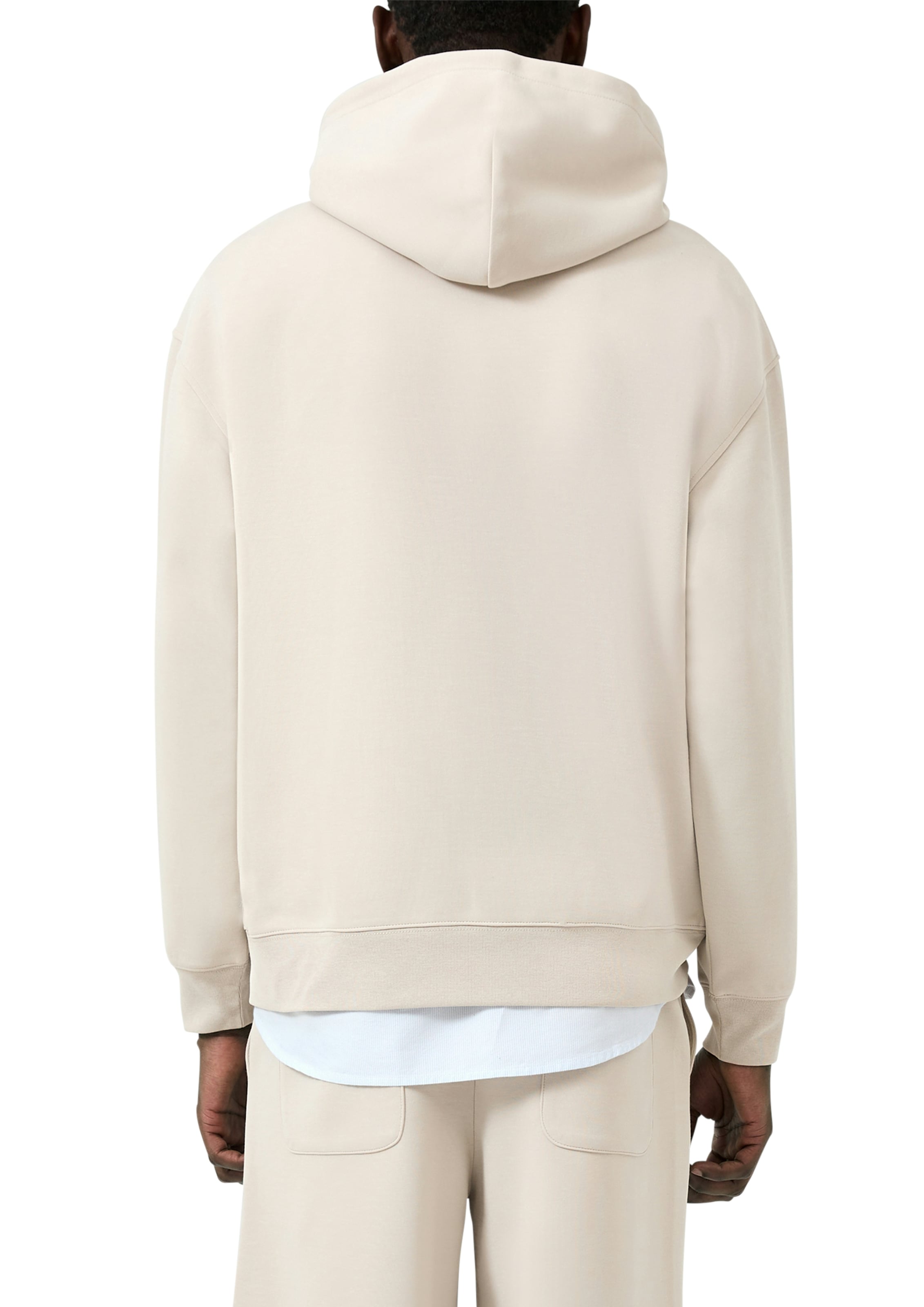 QS Kapuzensweatshirt , unifarben, mit Logo-Stickerei
