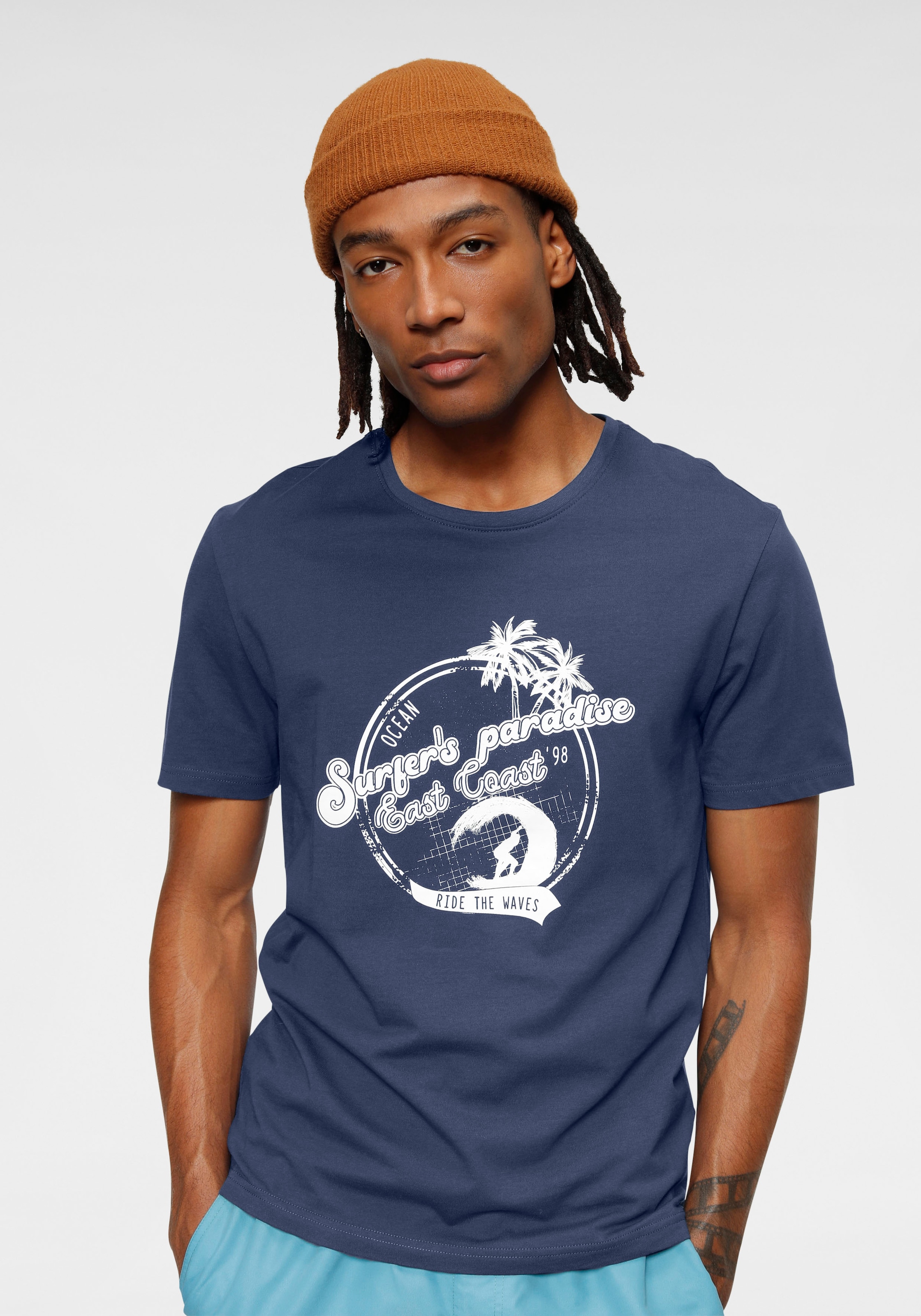 Ocean Sportswear T-Shirt, (2er-Pack), kurzärmelig, schmal geschnitten, mit Print, Rundhalsausschnitt