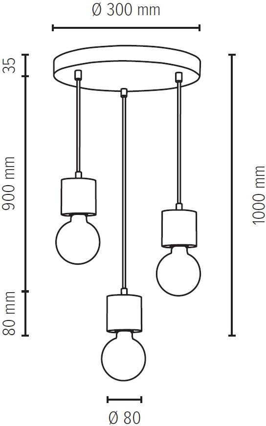 SPOT Light Pendelleuchte »PINO«, 3 flammig, Leuchtmittel E27 | ohne Leuchtmittel, Hängeleuchte, Naturprodukt aus Massivholz, Nachhaltig, Kabel kürzbar
