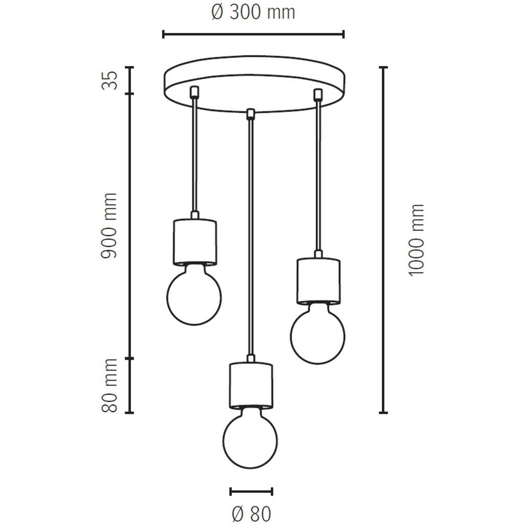 SPOT Light Pendelleuchte »PINO«, 3 flammig-flammig