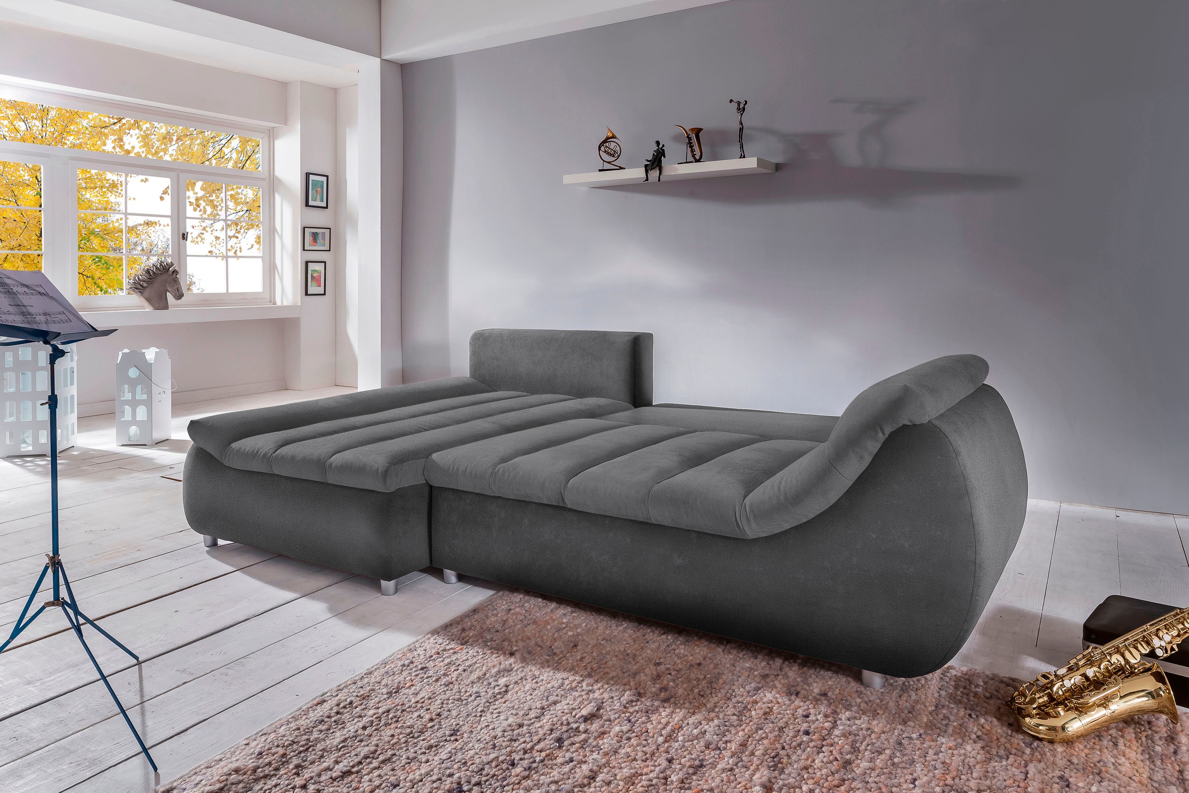 INOSIGN Ecksofa »Imola elegant und bequem, aktuelle Steppung im Sitz, L-For günstig online kaufen