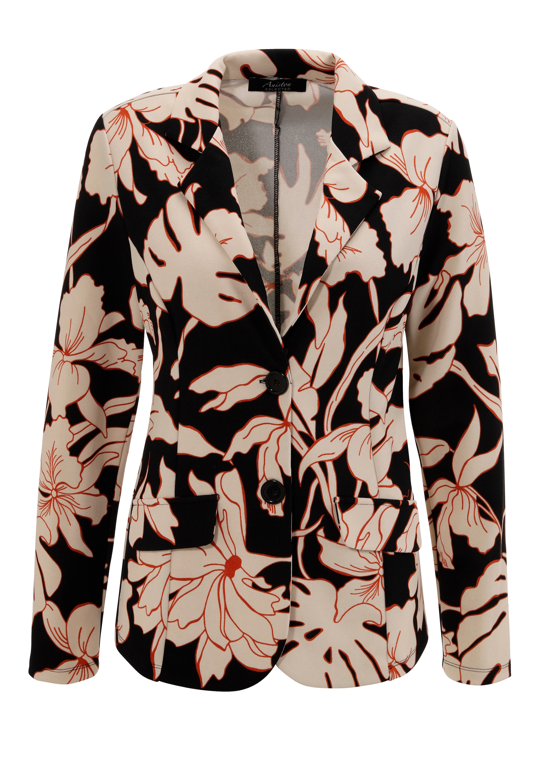 Aniston SELECTED Jerseyblazer, mit großflächigem und abstraktem Blumenmuster - NEUE KOLLEKTION