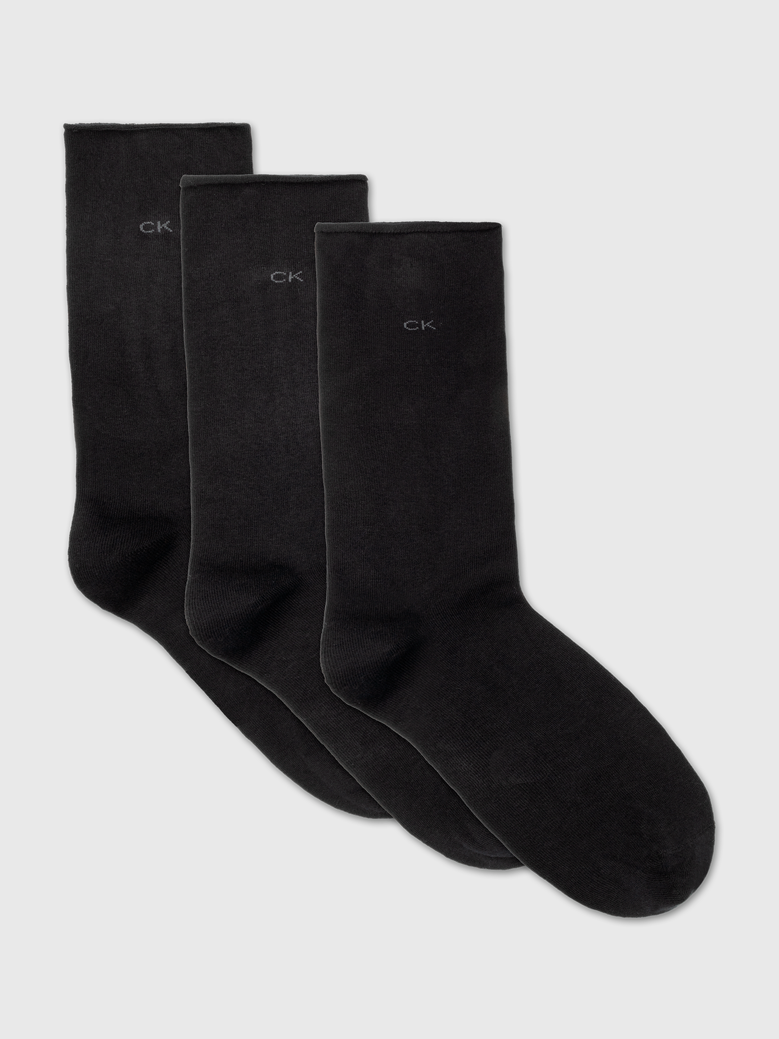 Calvin Klein Jeans Socken »CK WOMEN SOCK 3P ROLL TOP«, (3 Paar), Mit kleinem Rollrand, Einheitsgröße passend von Gr. 37-41
