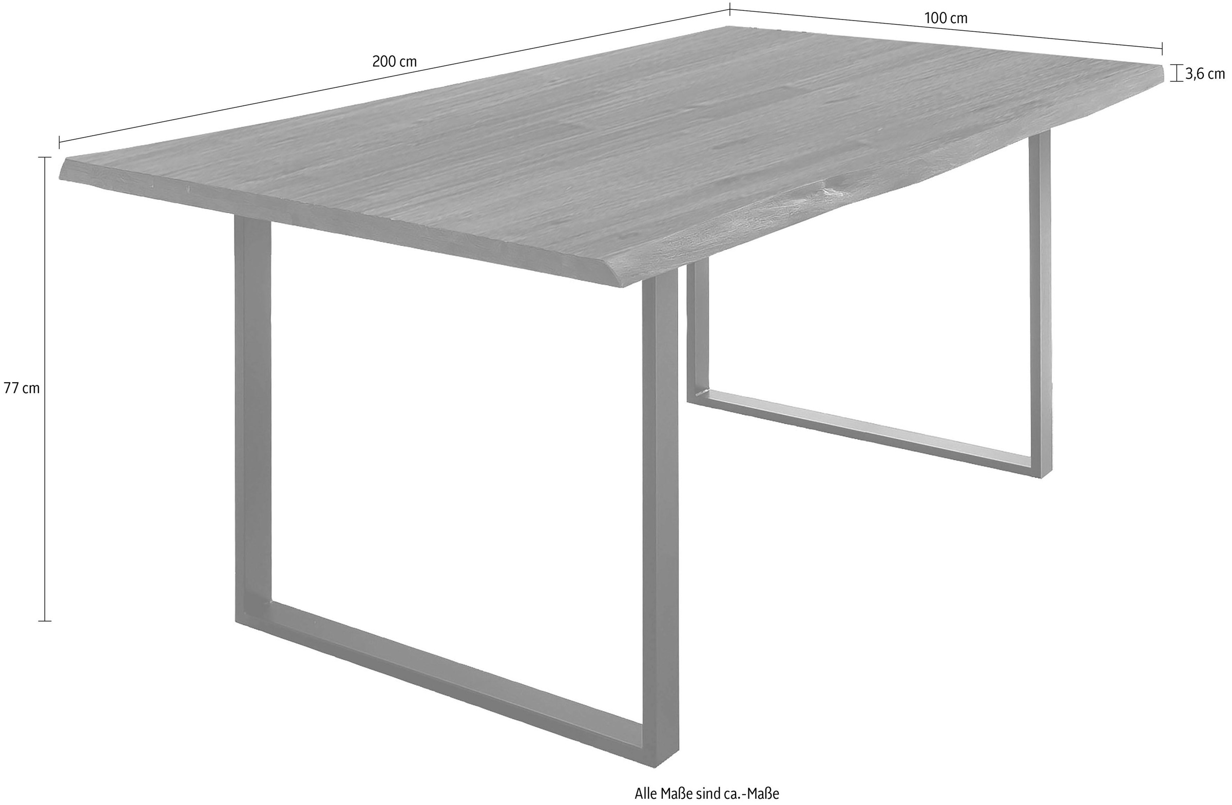 3. Bild von Home affaire Esstisch »Maryland«, mit Baumkantenoptik, aus massiver Akazie