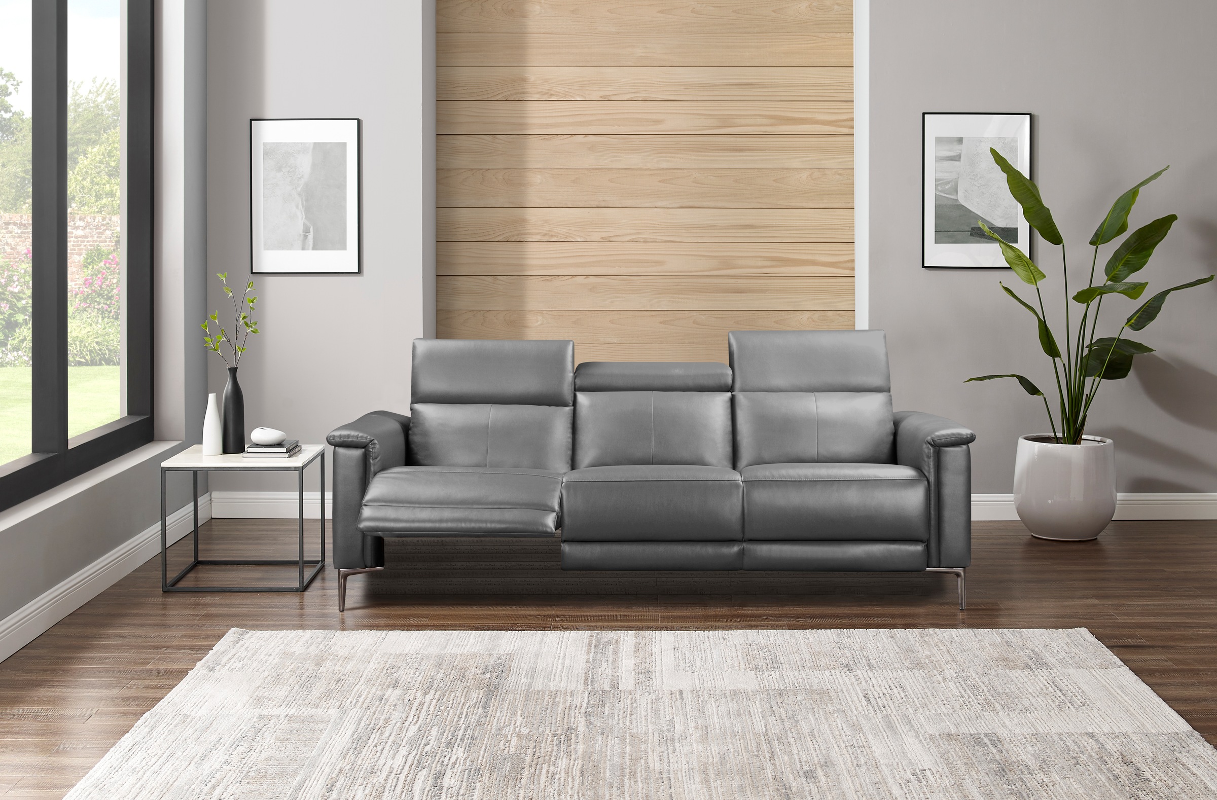 Places of Style 3-Sitzer Lund, in  Leder und Webstoff lieferbar