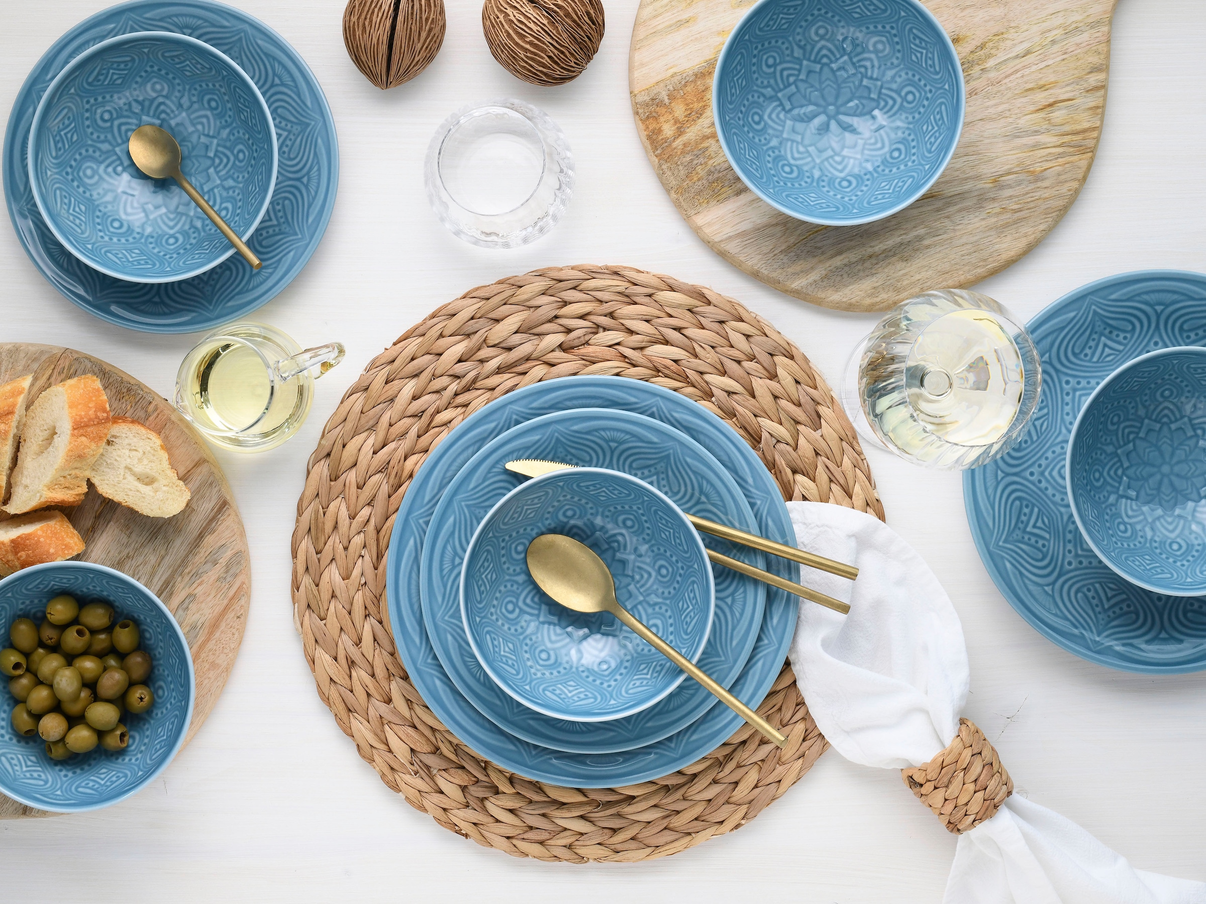 CreaTable Teller-Set »Orient Mandala«, (Set, 18 tlg.), Speiseteller, Dessertteller und Schalen im Set