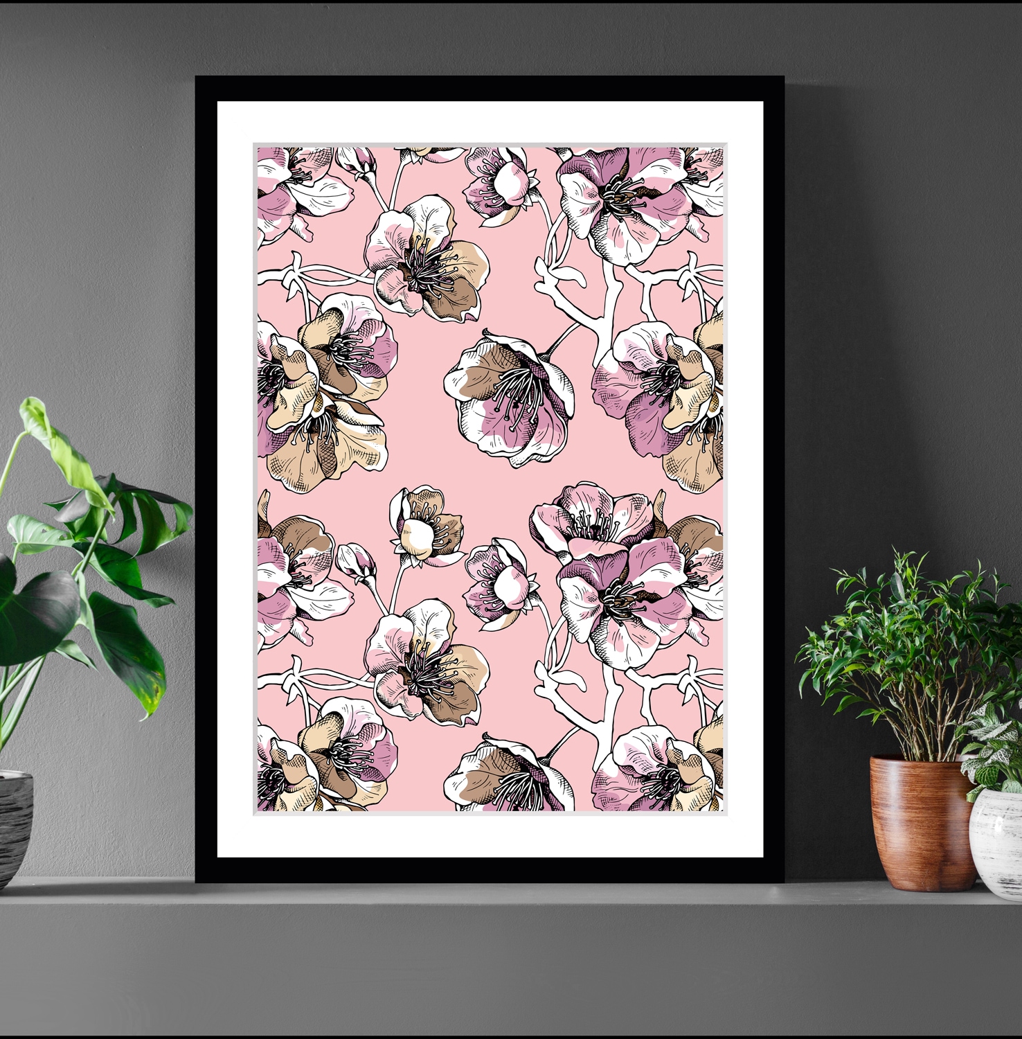 queence Bild »Mona«, Blumen, gerahmt, Blumen