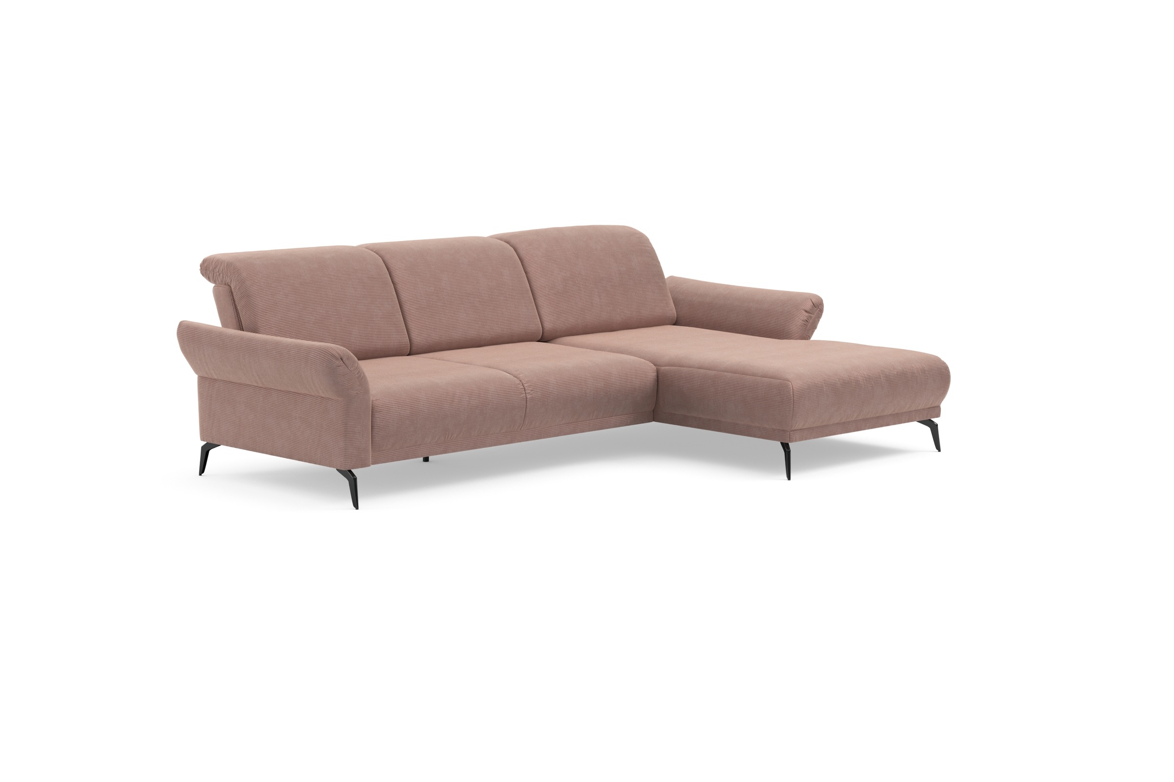INOSIGN Ecksofa »Coco L-Form«, Sitztiefen-, Arm- und Kopfteilverstellung, Cord-Bezug, Fußhöhe 15 cm