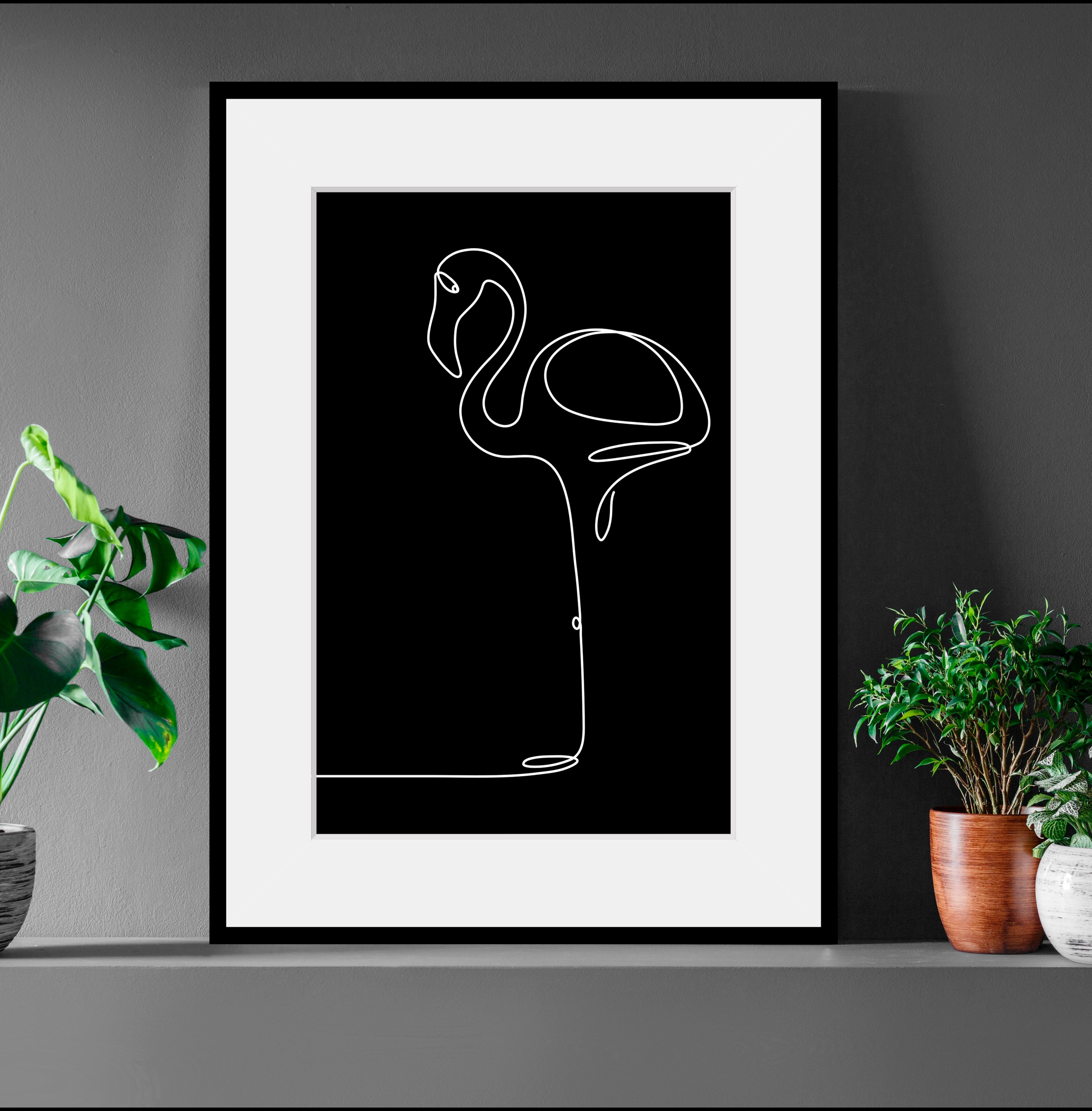 queence Bild »Stine«, Flamingos-Kunst-Schwarz-Weiß, (1 St.), HD Premium Pos günstig online kaufen