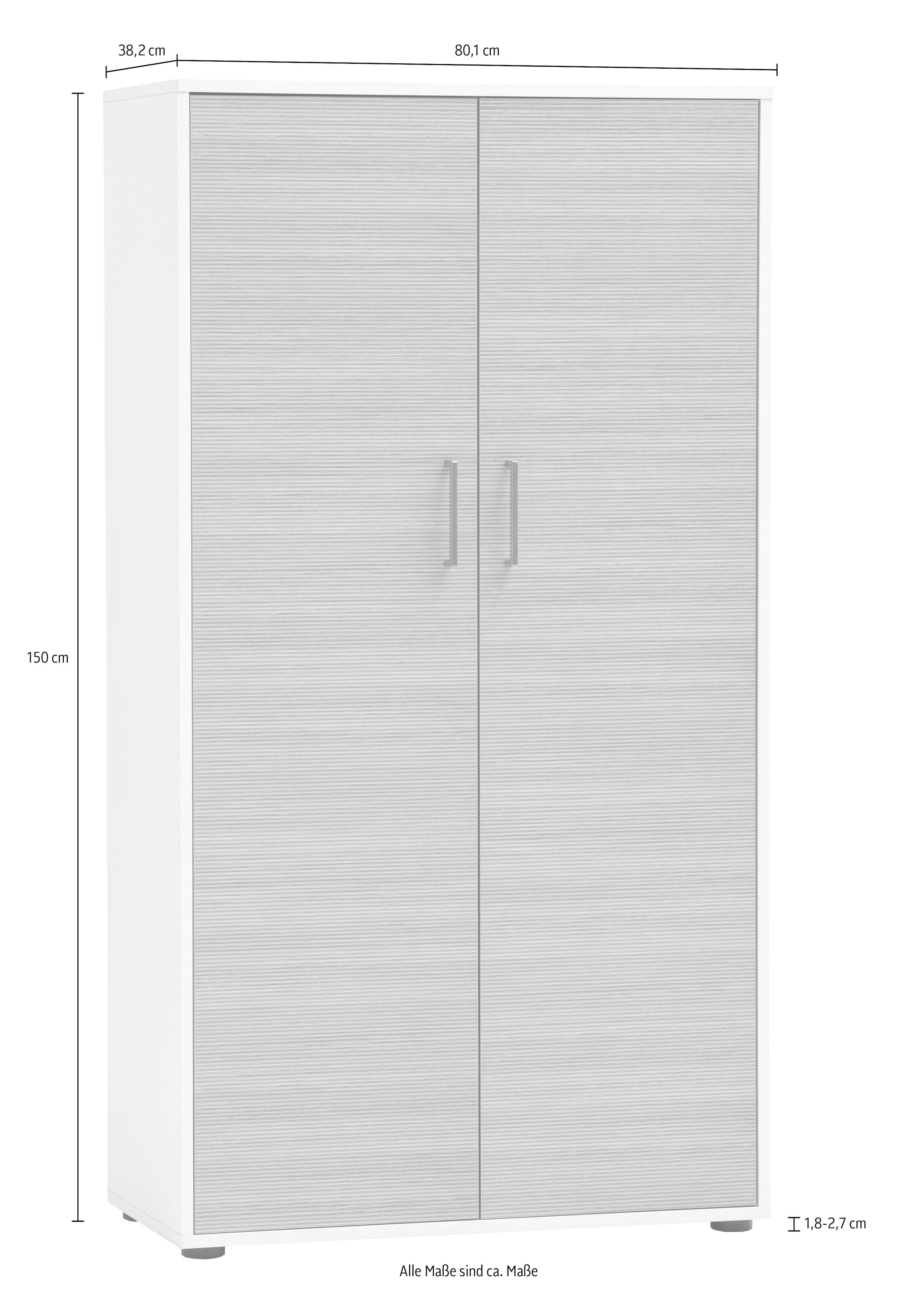 Schildmeyer Aktenschrank »METZ, 2 Türen in Canello, Höhe 150 cm, 8 Fächer, MADE IN GERMANY« 1 Stk. tlg. Fronten in Canello,  MADE IN GERMANY