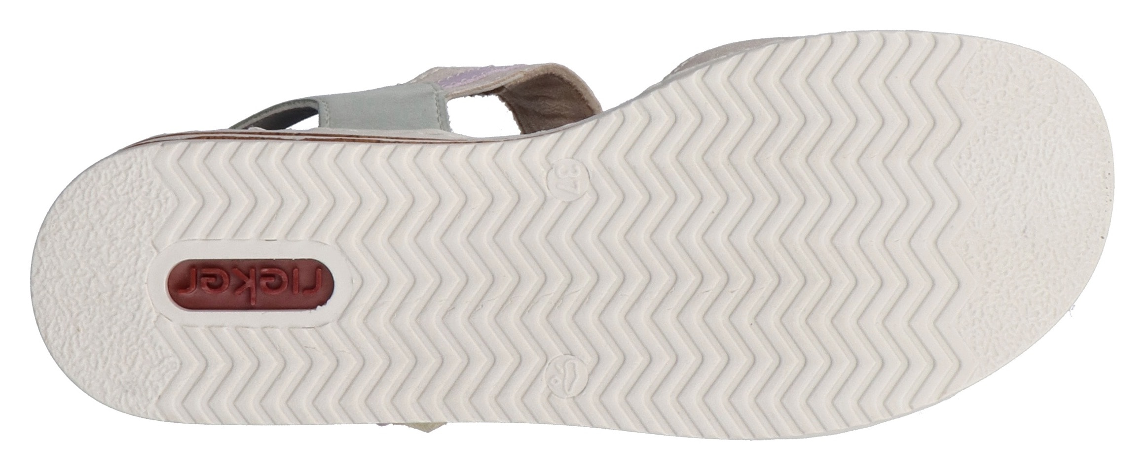 Rieker Keilsandalette, Sommerschuh, Urlaubschuh, Sandale mit regulierbaren Klettverschlüssen