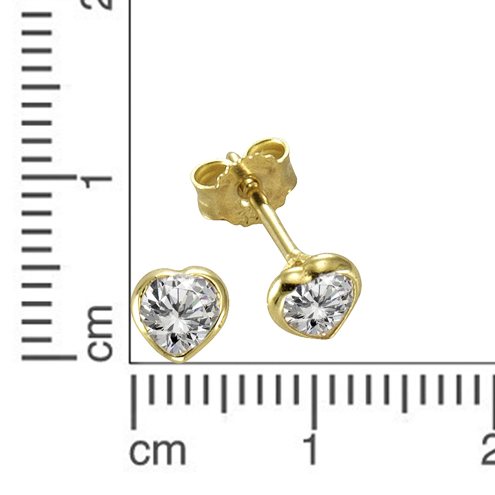 Firetti Paar Ohrstecker »Schmuck Geschenk Gold 333 Ohrschmuck Ohrringe Herz«, mit Zirkonia (synth.)