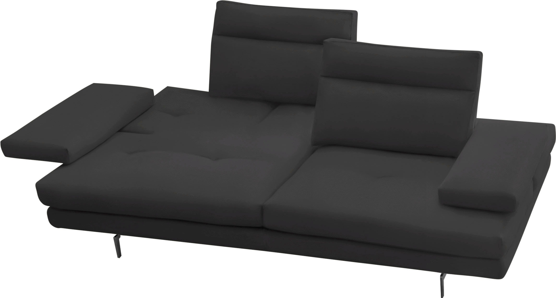 CALIA ITALIA 3-Sitzer »Toby Wing, Designsofa, hochwertige Verarbeitungsdetails, bequem«, inkl. Sitztiefenverstellung und Armteilfunktion, Füße in Schwarz matt