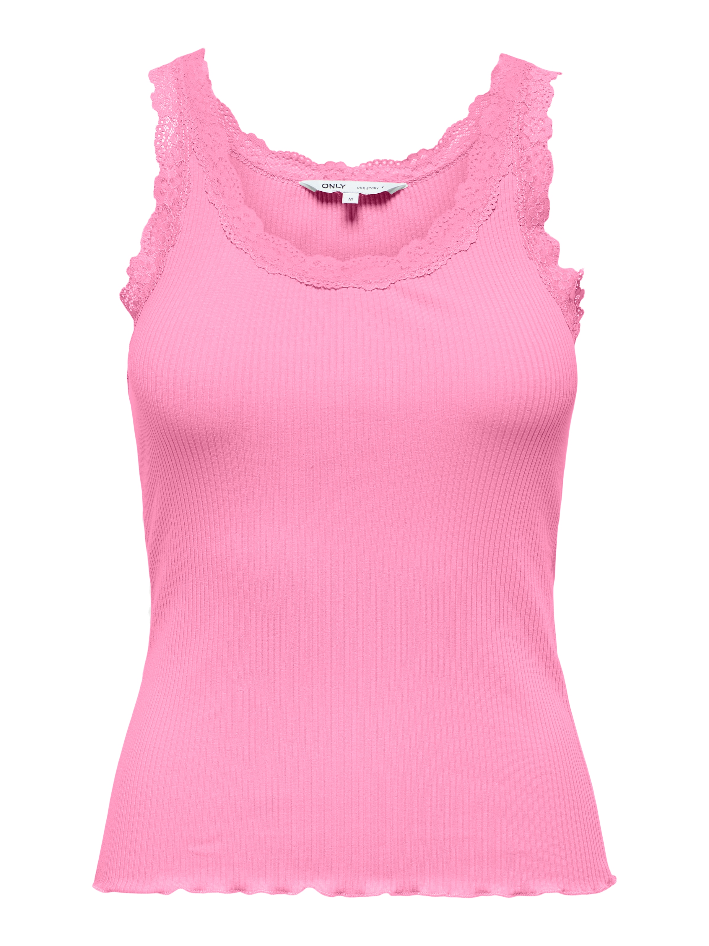 ONLY Tanktop »ONLSARA – Tanktop mit Spitzendetail am Ausschnitt« Baumwollmischung, regular fit