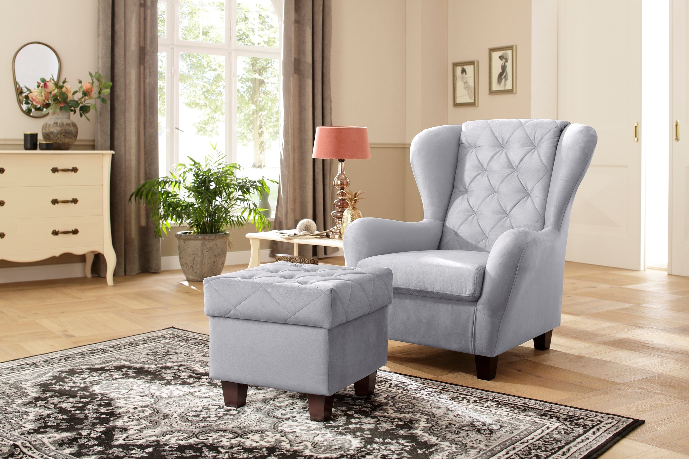 Home affaire Ohrensessel »Alexandra«, incl. Hocker, mit Steppung, in vielen günstig online kaufen