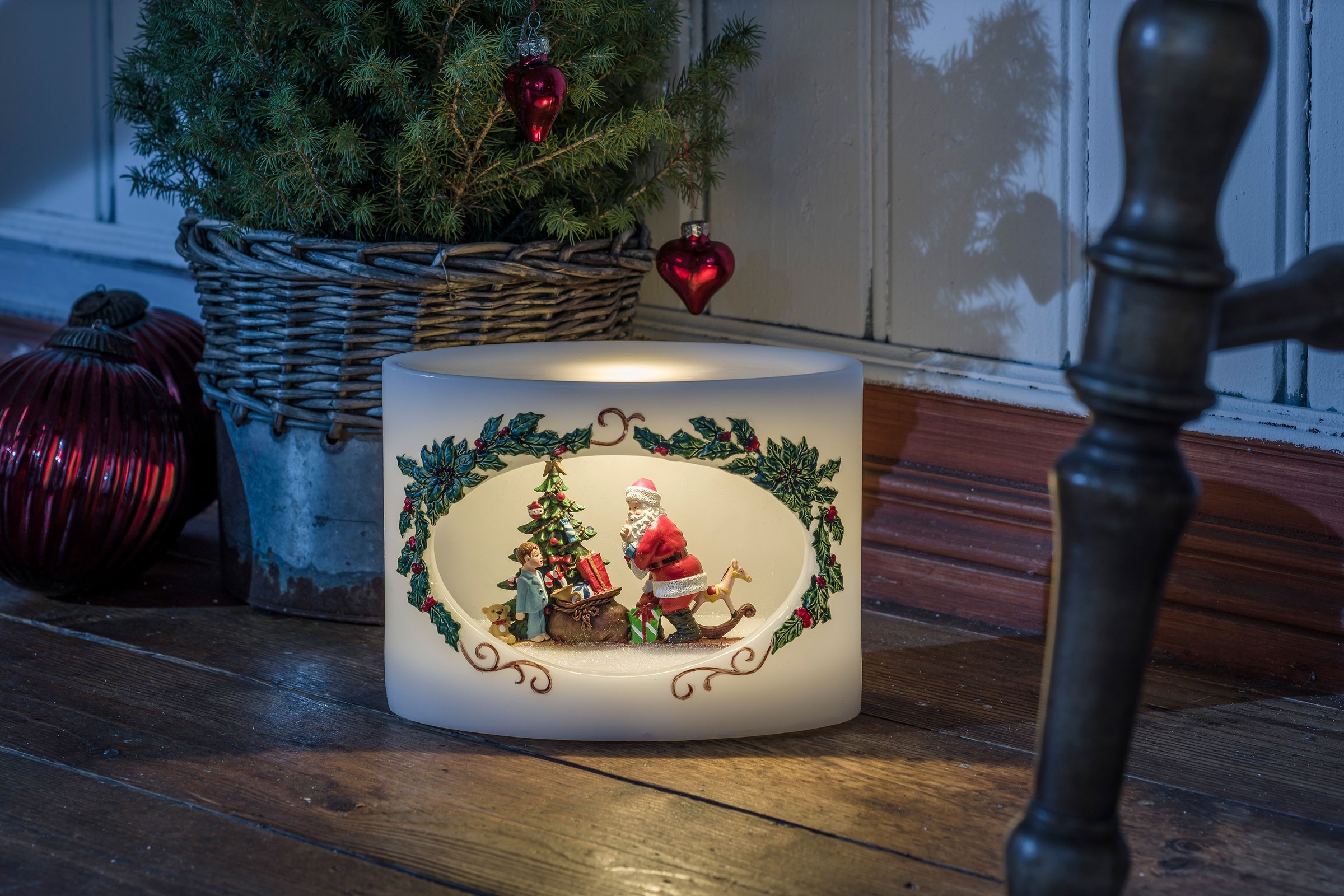 Echtwachskerze LED »Weihnachtsdeko«, kaufen LED-Kerze Weihnachtsmann mit online KONSTSMIDE Kind