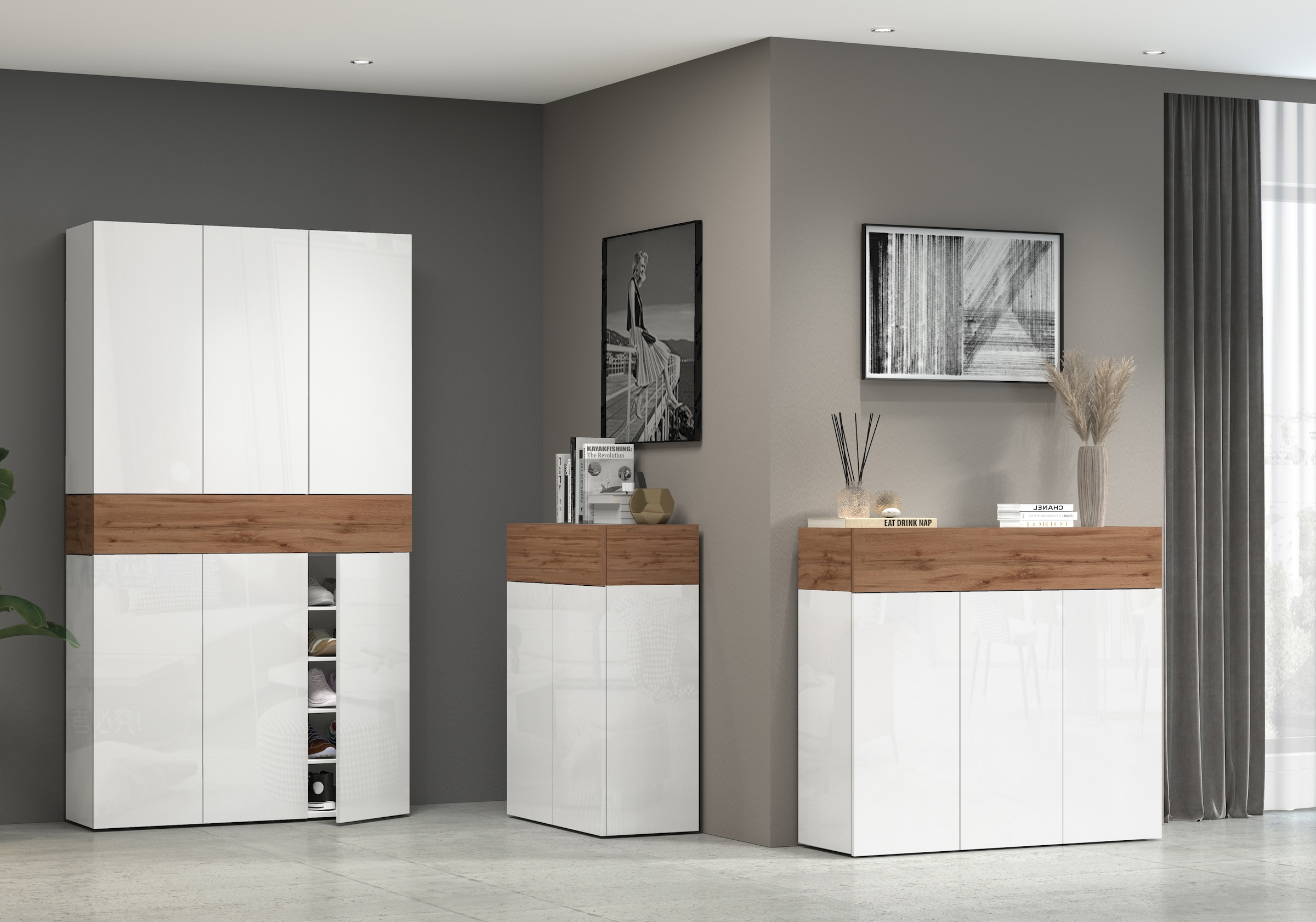 INOSIGN Schuhschrank »Savona«, Höhe 200cm, 12 Einlegeböden, 21 Fächer