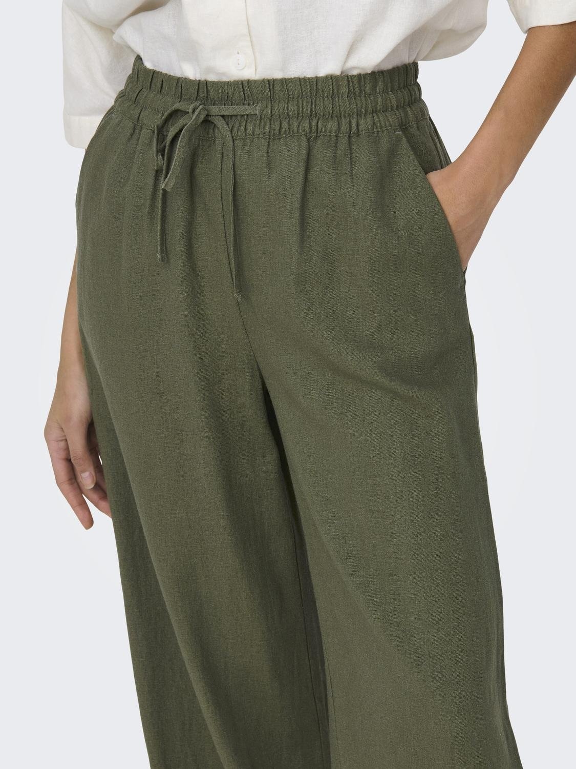 JDY »JDYSAY LINEN HW WIDE PANT WVN NOOS«  Sommerhose mit Leinen