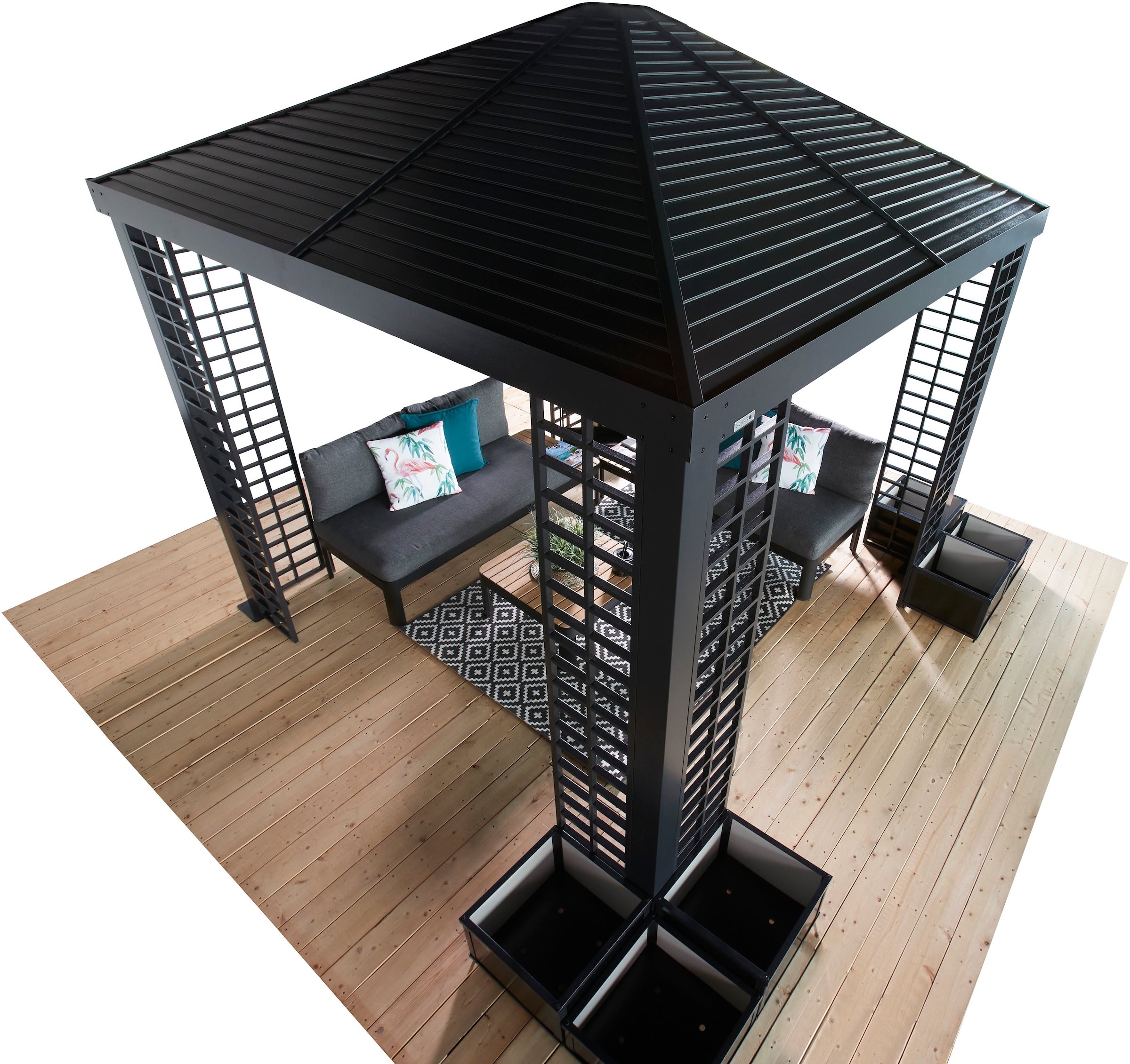 Sojag Pavillon »»Havana 1010««, (Set), aus Aluminium, Inkl. 6 Pflanzkübeln