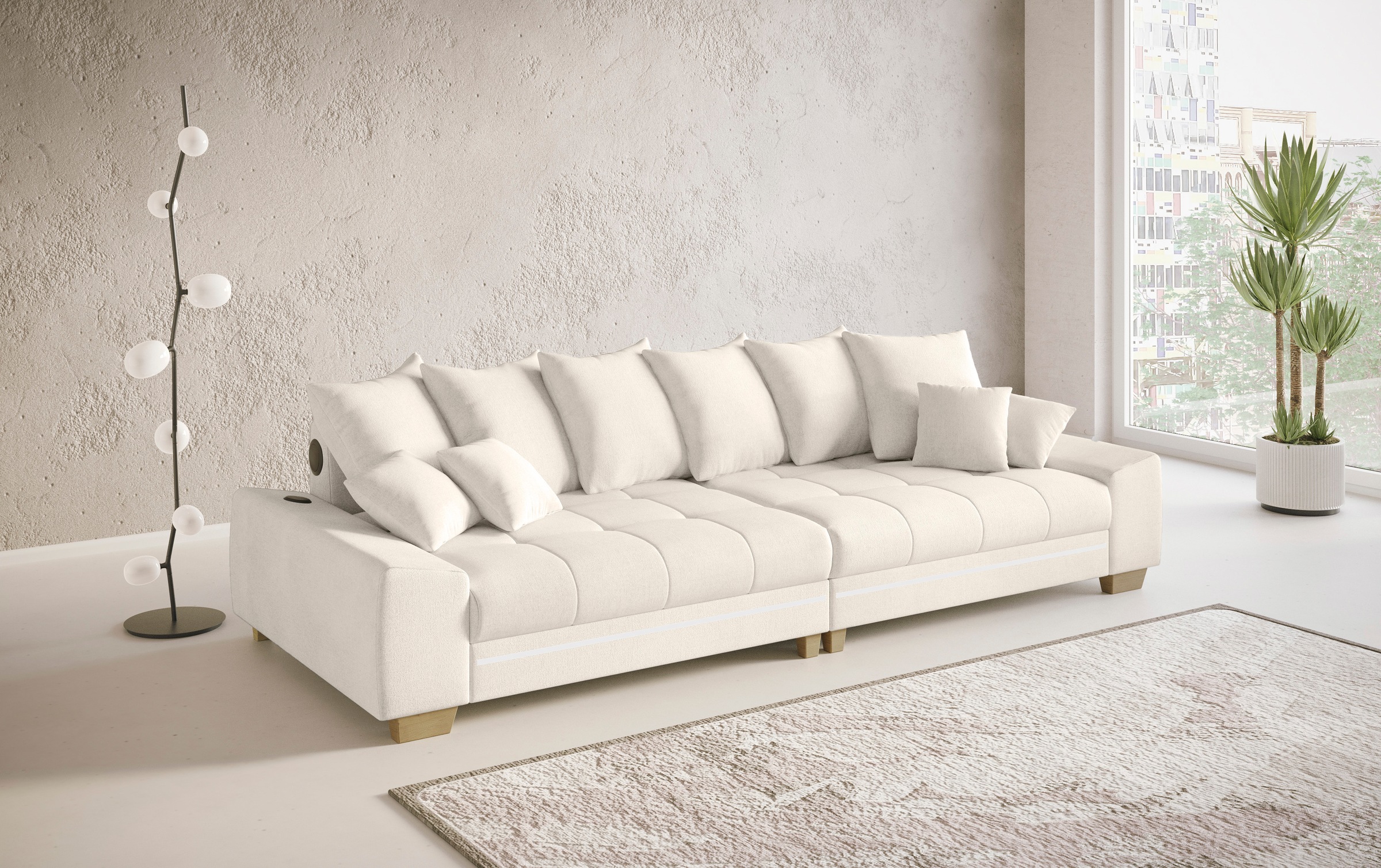 Mr. Couch Big-Sofa »Nikita II«, RGB-LED, Bluetooth-Soundsystem, wahlweise mit Kaltschaum