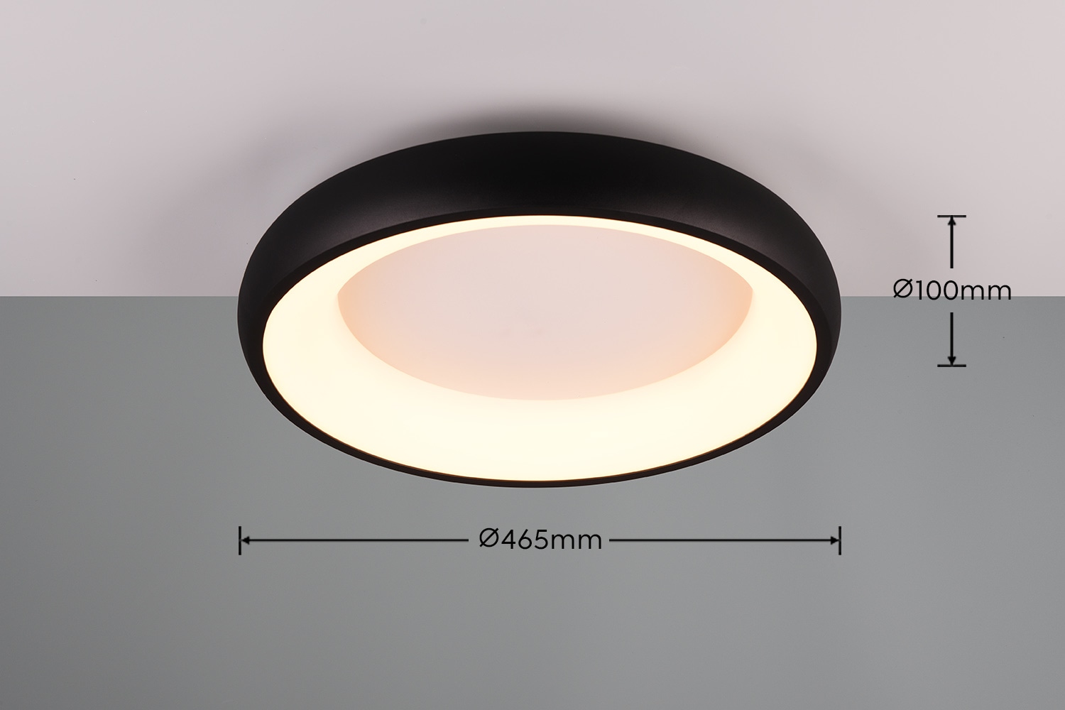 TRIO Leuchten LED Deckenleuchte »CARDONA, runde LED Deckenlampe Büro, Ø 46cm, 3300 Lumen 29W, dimmbar«, 1 flammig, Leuchtmittel LED-Board | LED fest integriert, CCT - Lichtfarbe einstellbar 2300/3000/4000K, auch Wandmontage möglich