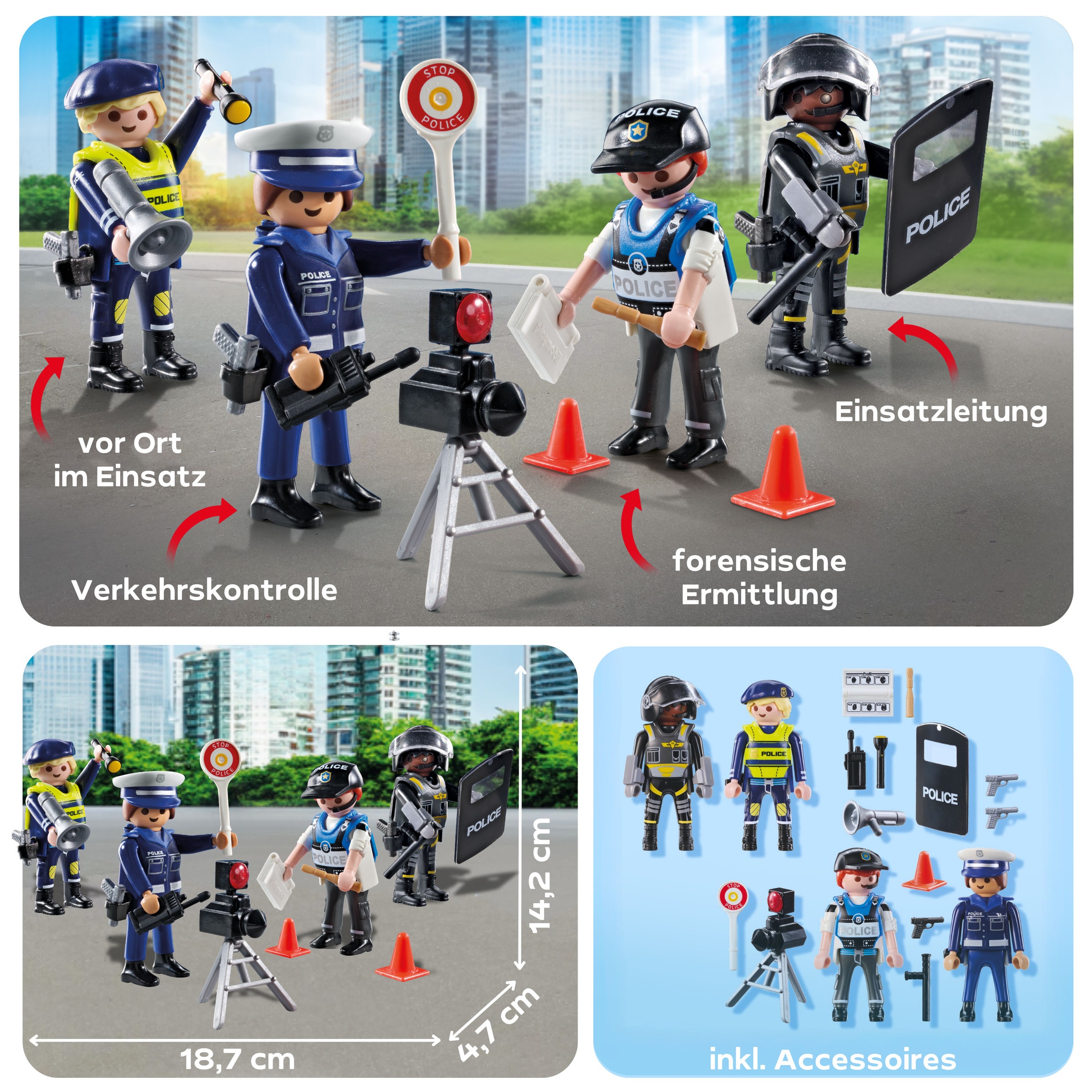Playmobil® Konstruktions-Spielset »Figurenset Polizei (71730), Playmobil Action Heroes«, (35 St.), Made in Europe