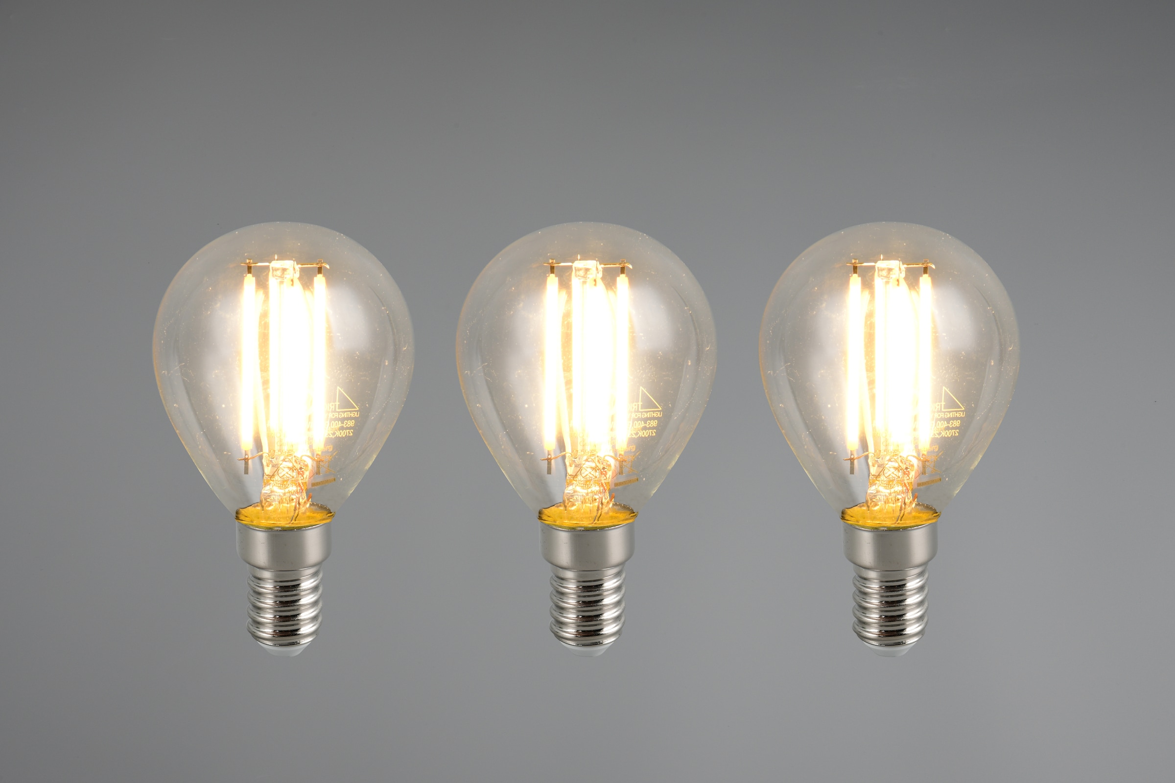 TRIO Leuchten LED-Filament »Leuchtmittel Set E14«, E14, 3 St., Warmweiß, 3er Set Filament Leuchtmittel E14 Fassung, Glühbirne E14 LED warmweiß