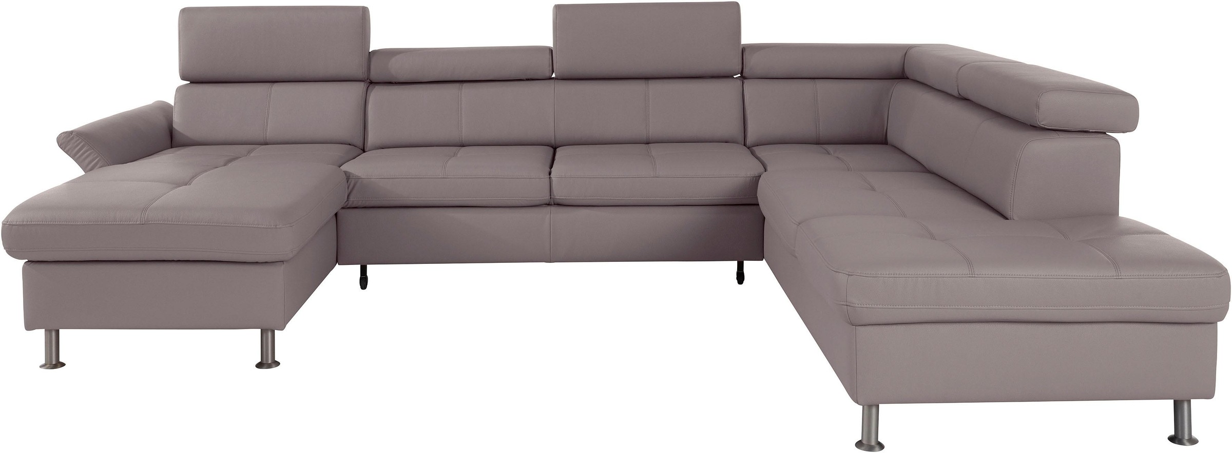 exxpo - sofa fashion Wohnlandschaft »Maretto, bequem und komfortabel, aufwendige Sitzsteppung, U-Form«, inkl. Kopfteilverstellung für mehr Sitzkomfort, wahlweise Bettfunktion