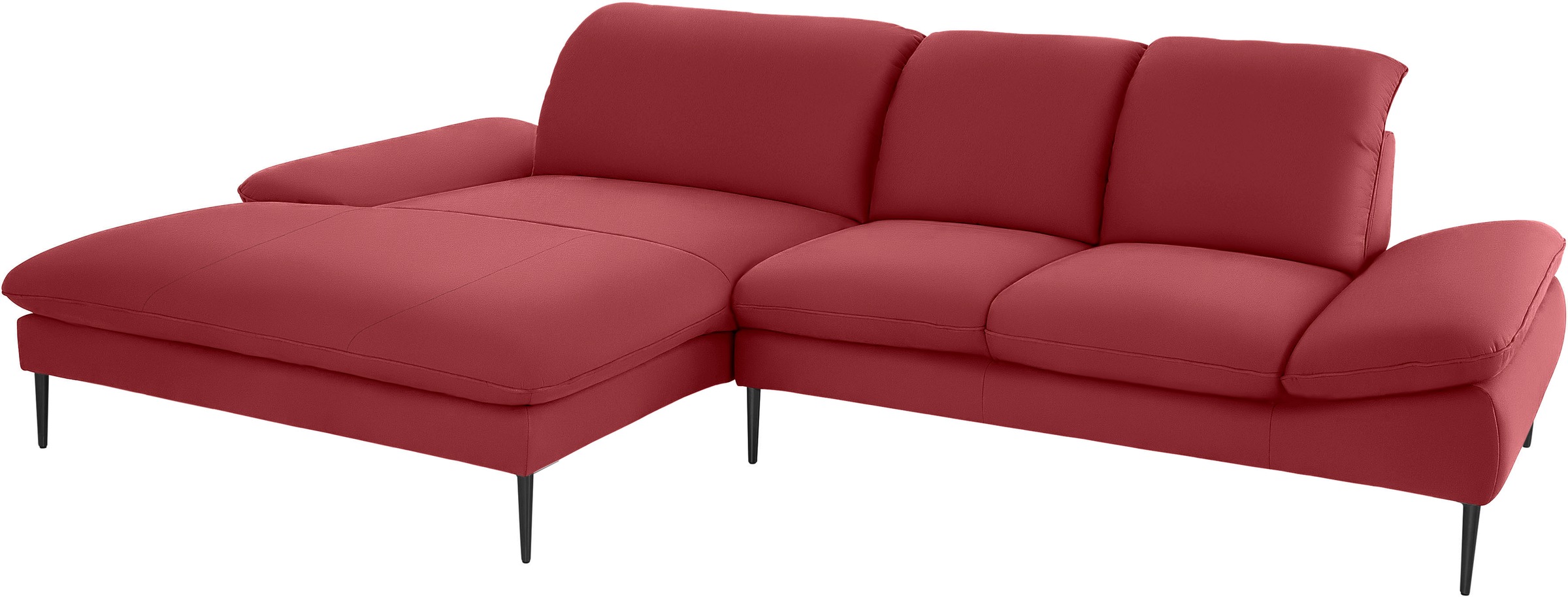 W.SCHILLIG Ecksofa »enjoy&MORE, Designsofa, elegant und bequem, L-Form«, Sitztiefenverstellung, Füße schwarz pulverbeschichtet, Breite 310 cm