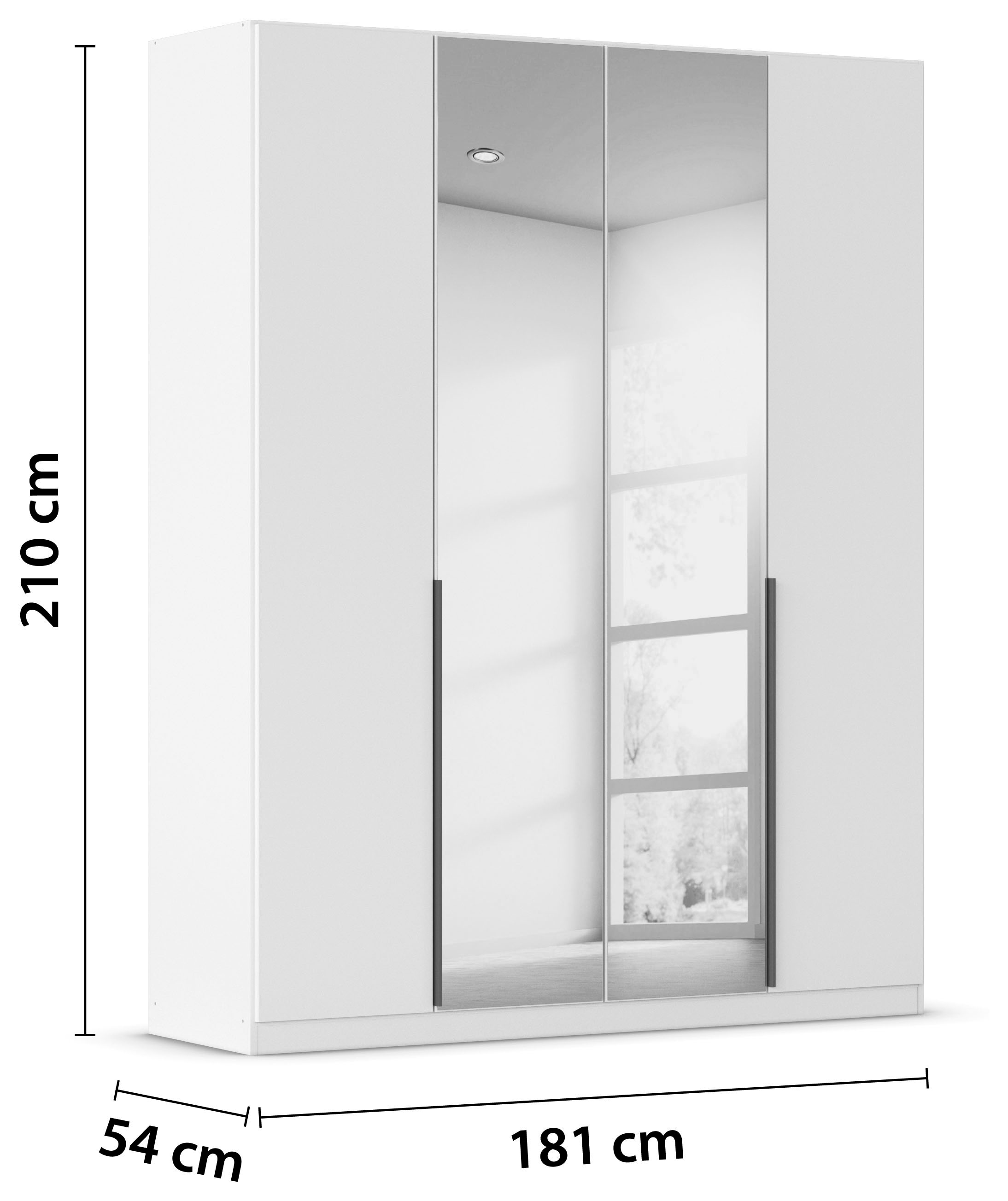 rauch Drehtürenschrank »Kleiderschrank Schrank Garderobe AGORDO mit Dekor- oder Hochglanzfront«, (in zwei Griff-Farben, Breiten 91-360 cm), durchdachte Innenausstattung, in 7 Breiten und 2 Höhen MADE IN GERMANY
