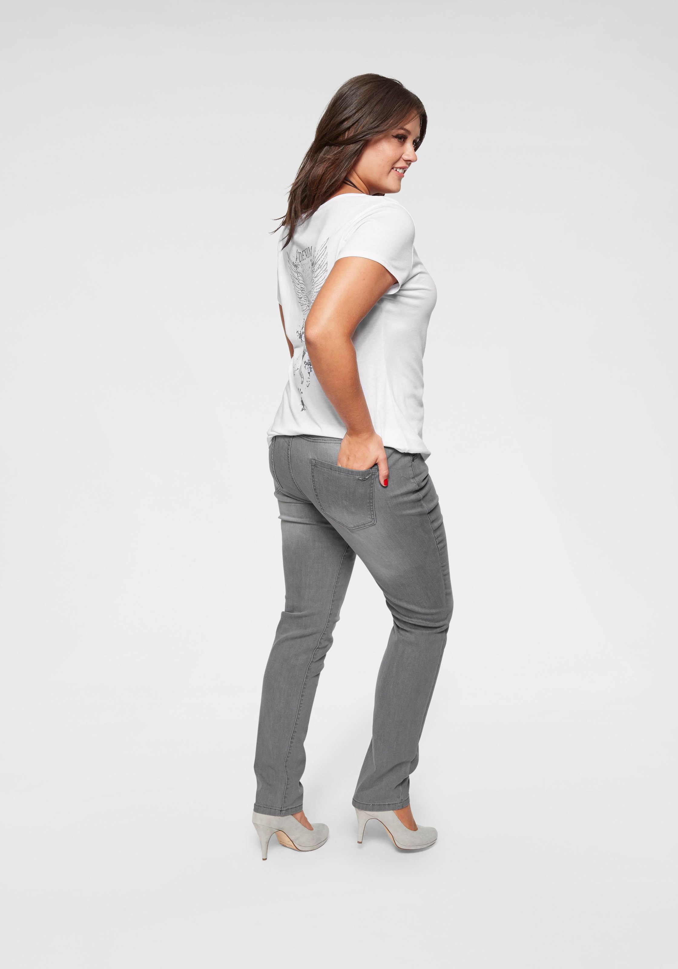 Arizona Slim-fit-Jeans »Curve-Collection«, hohe Leibhöhe, Five-Pocket-Design, Zip-Fly