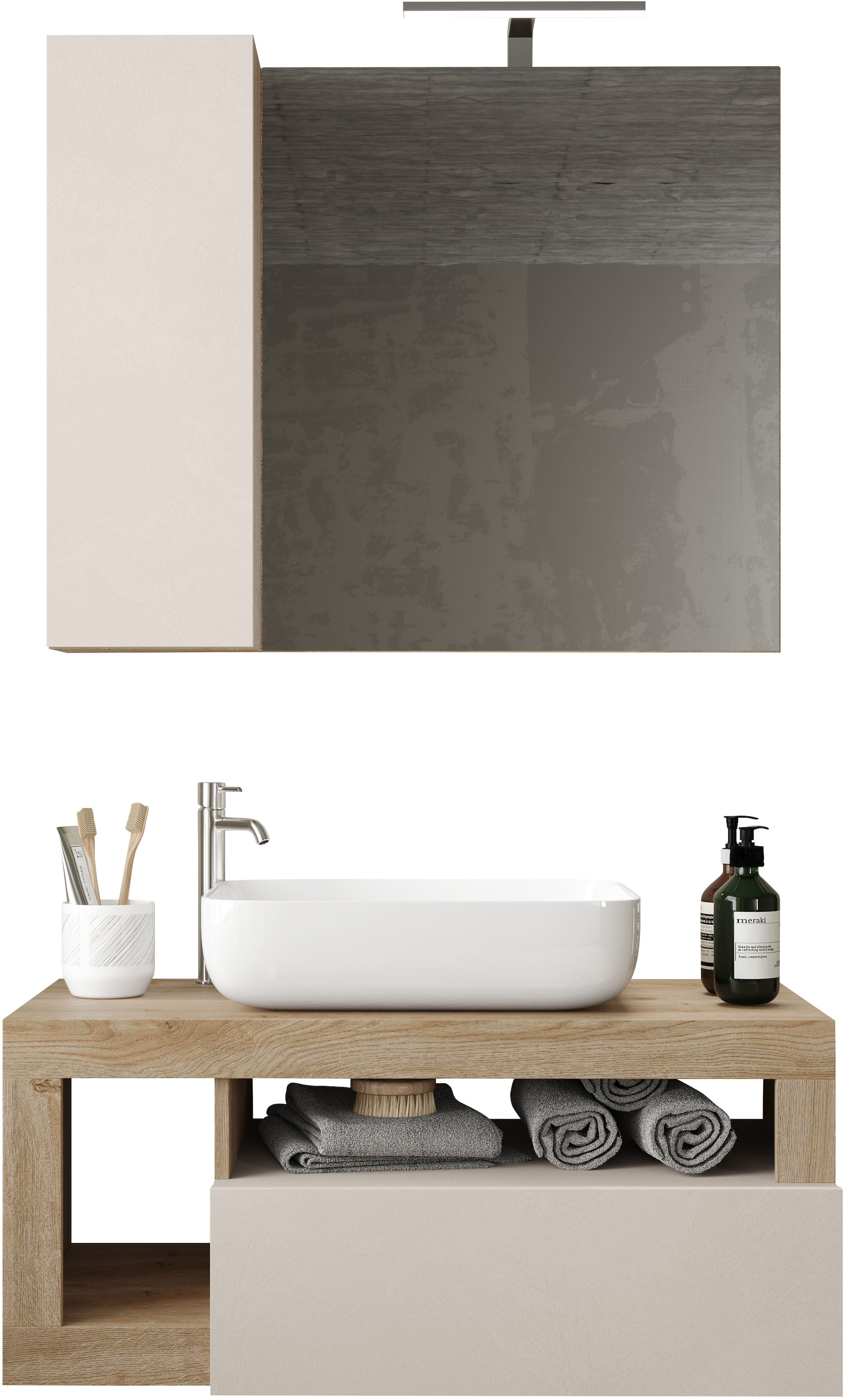 welltime Badmöbel-Set »Hamburg, Badezimmerset 2tlg. Breite 92 cm, Badmöbel, günstig online kaufen